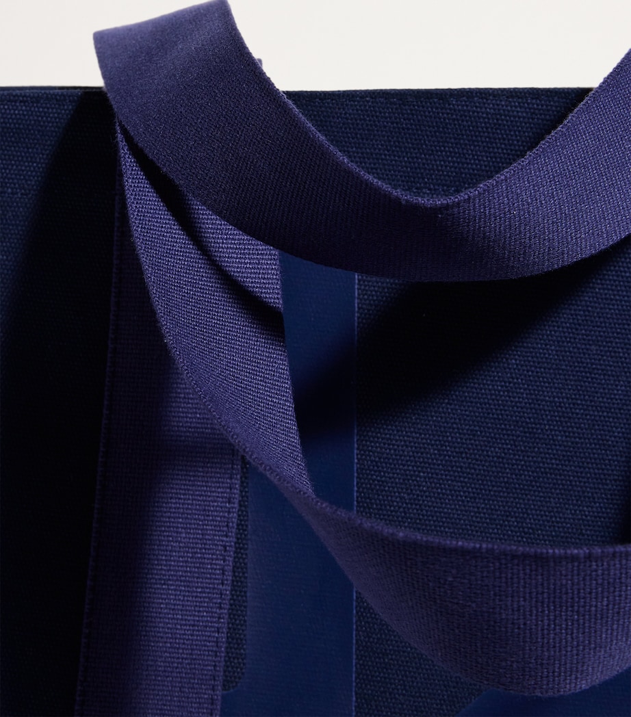 Medium Cotton Logo Tote Bag NAVY Image 4