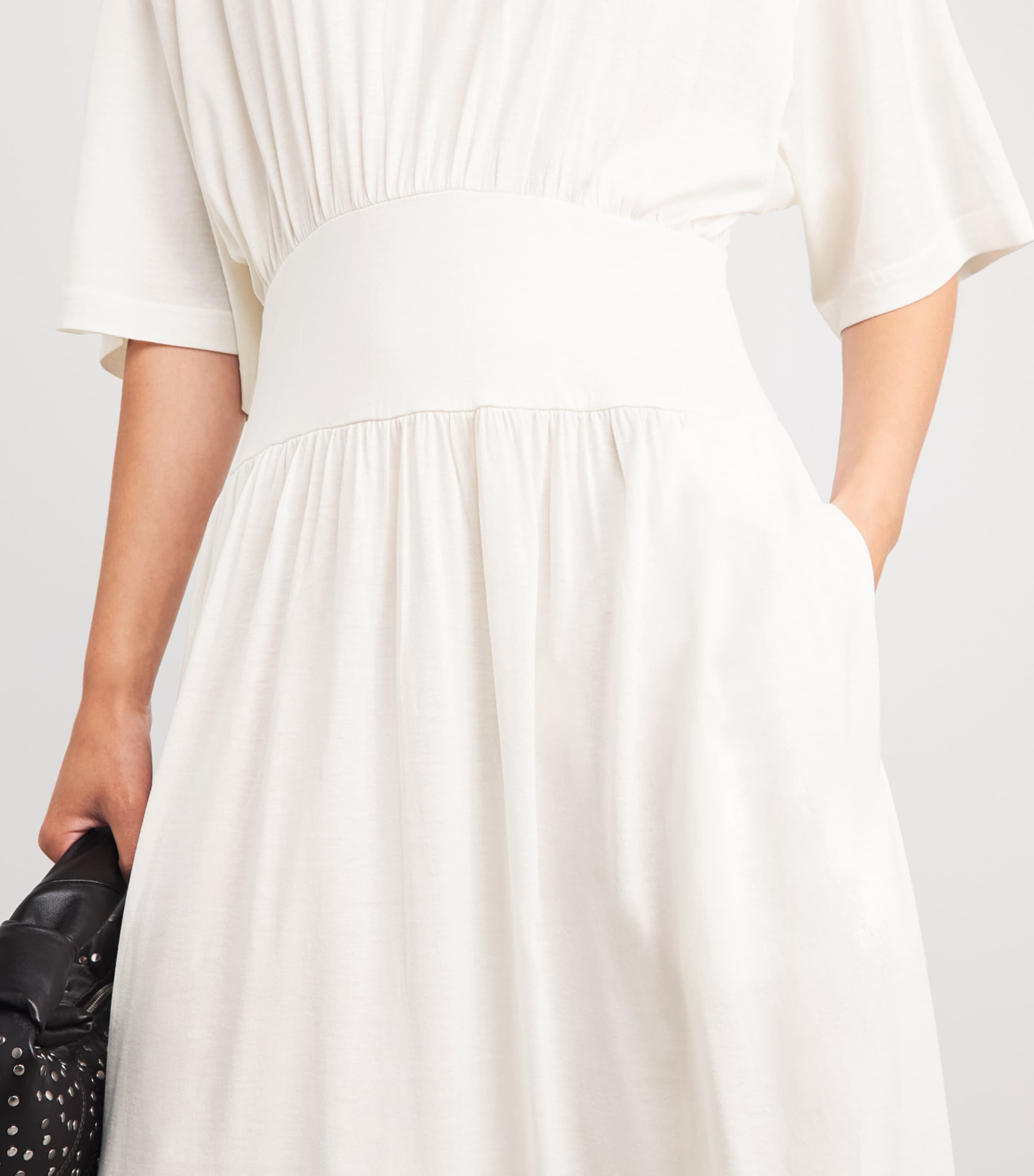 Toteme Womens Cotton-Silk T-Shirt Midi Dress Off White Image 3
