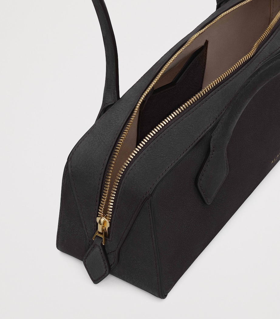 Medium Suede Le Teckel Shoulder Bag ANTHRACITE Image 4