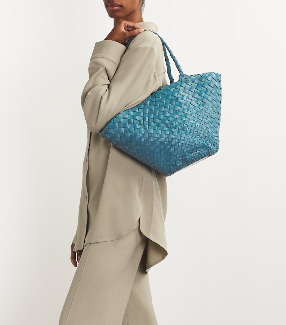 DRAGON DIFFUSION Leather Egola Tote Bag Steel Blue Image 2