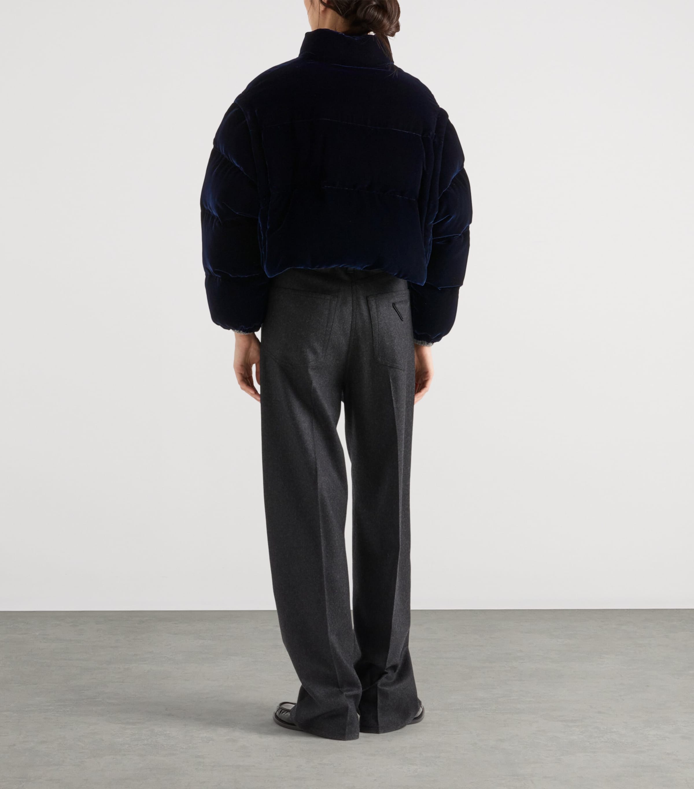 Velvet Down-Filled Puffer Jacket F0008 Image 5