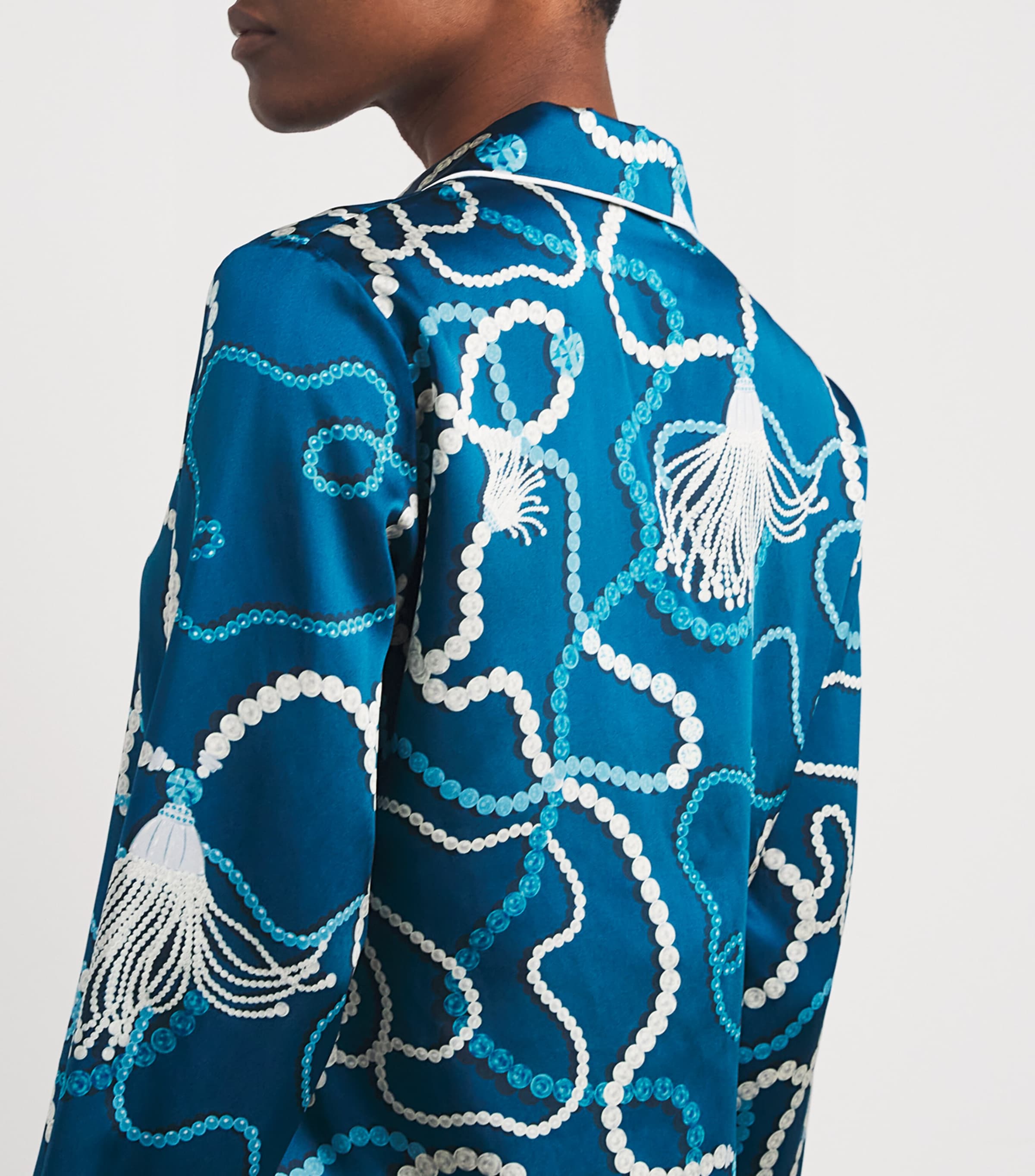 Silk Floral Lila Periwinkle Pyjama Set PERIWINKLE Image 4