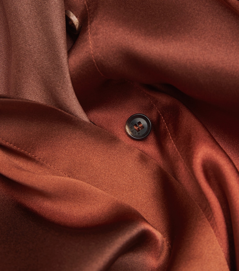 Silk Shirt BROWN/RUST Image 5