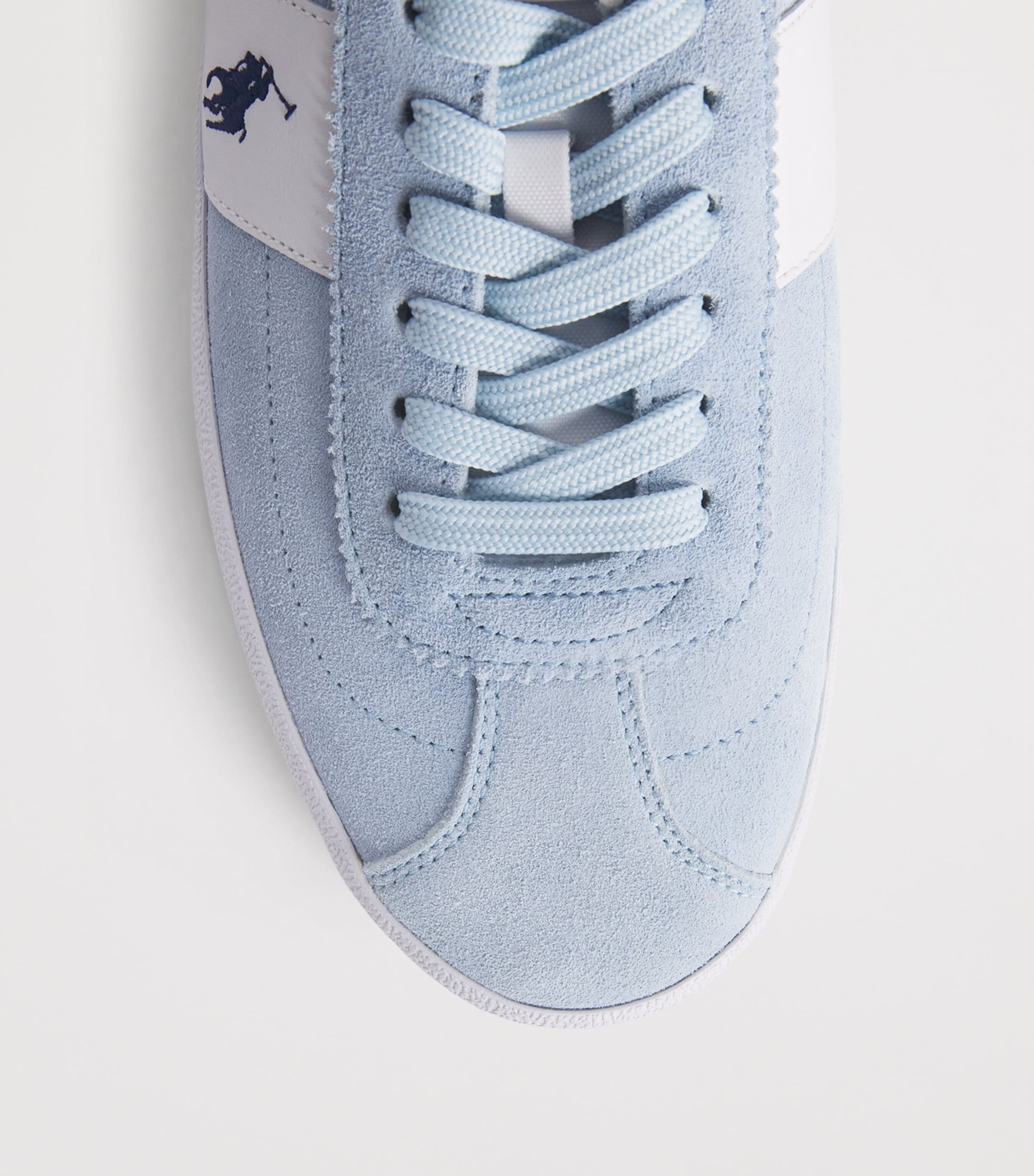 RLX Ralph Lauren Suede Polo Pony Court Sneakers Light Blue Image 5