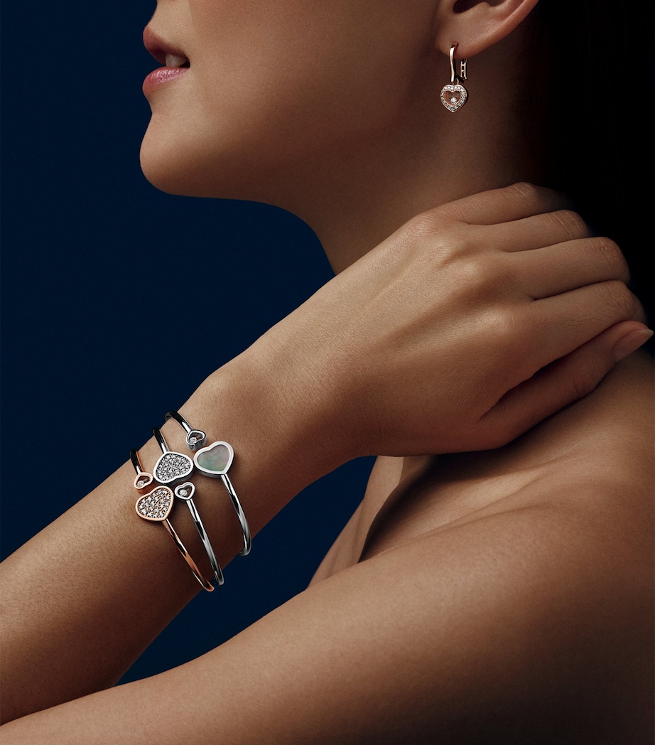 Rose Gold and Diamond Happy Hearts Bangle Image 2