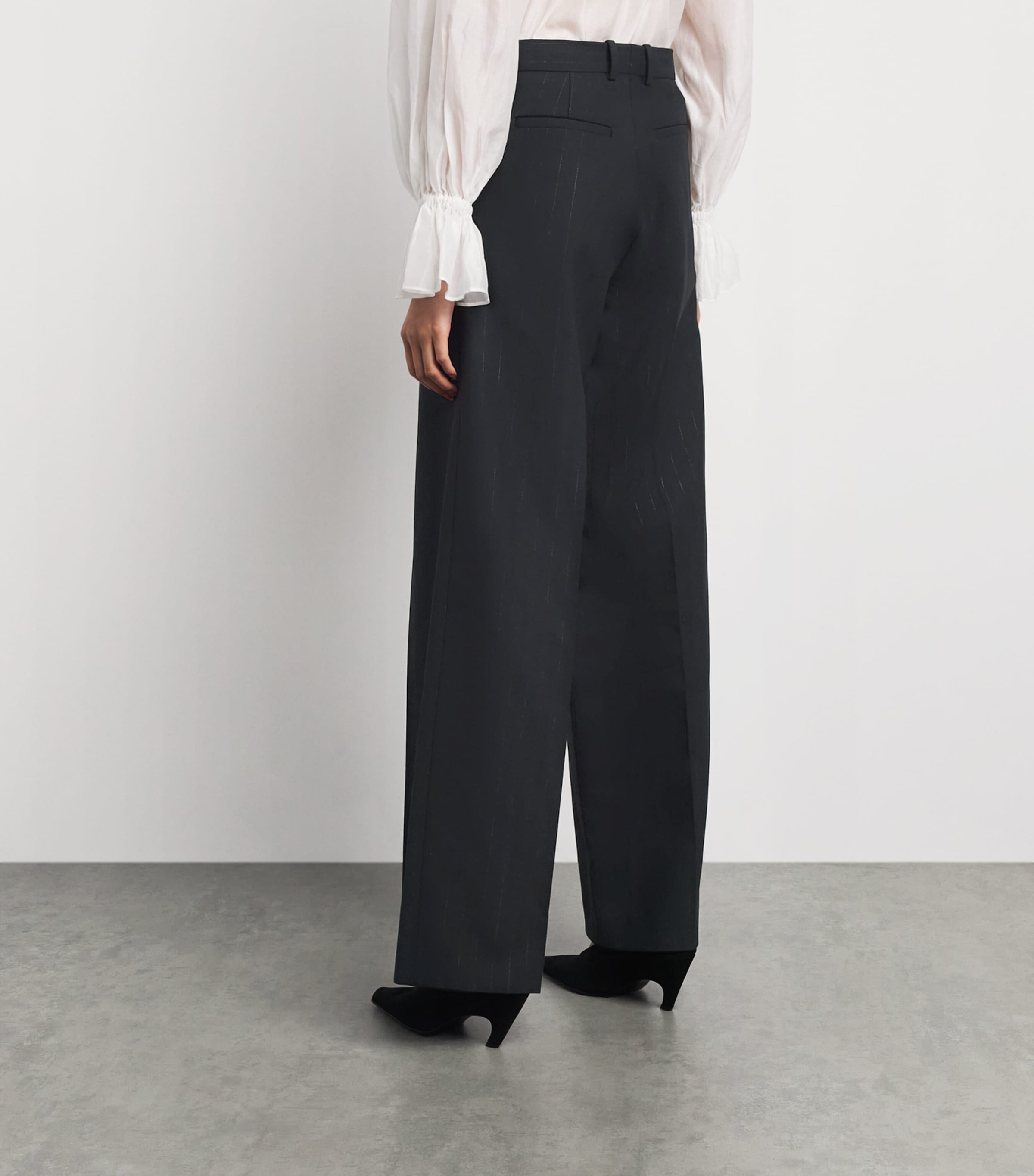 Sandro Paris Womens Stripe Tailored Trousers Black Image 5