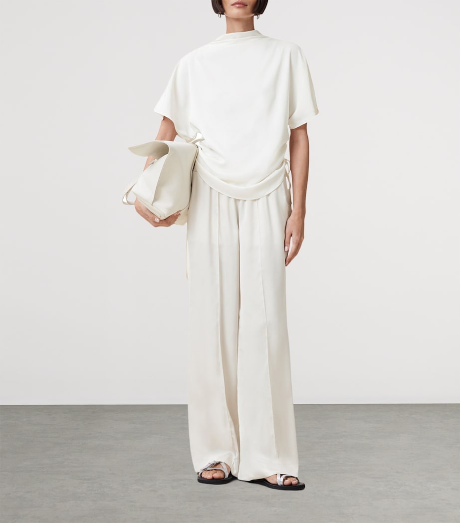 AllSaints Womens Leslie Draped Top Antique White Image 5