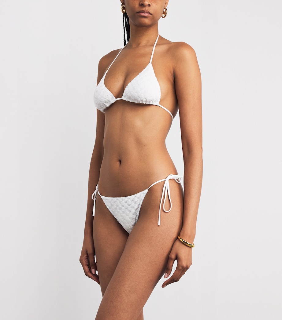 Metallic Plunge Bikini S01JWWHITE Image 2