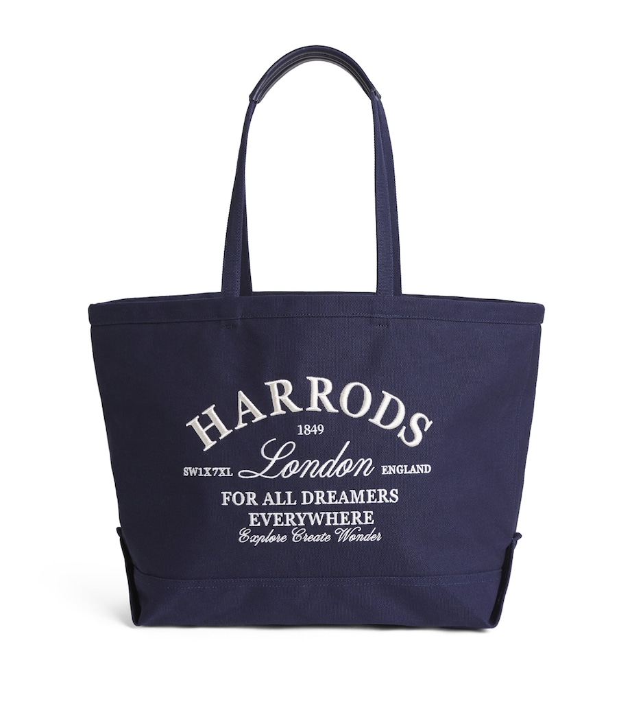 Large Embroidered Logo Tote Bag NAVY Image 1