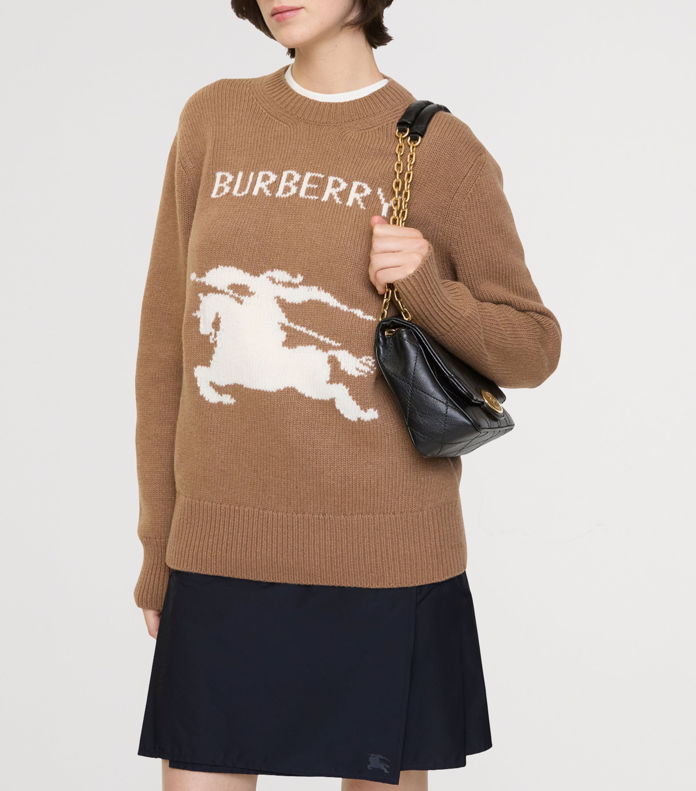 Wool-Cashmere Logo Sweater CAMEL Image 2