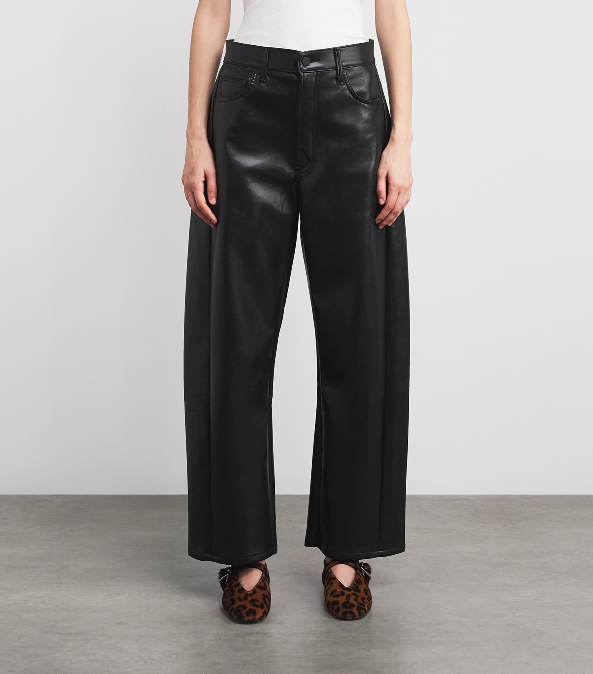 Faux Leather The Half-Pipe Flood Jeans BLACK - BLK BLK Image 3