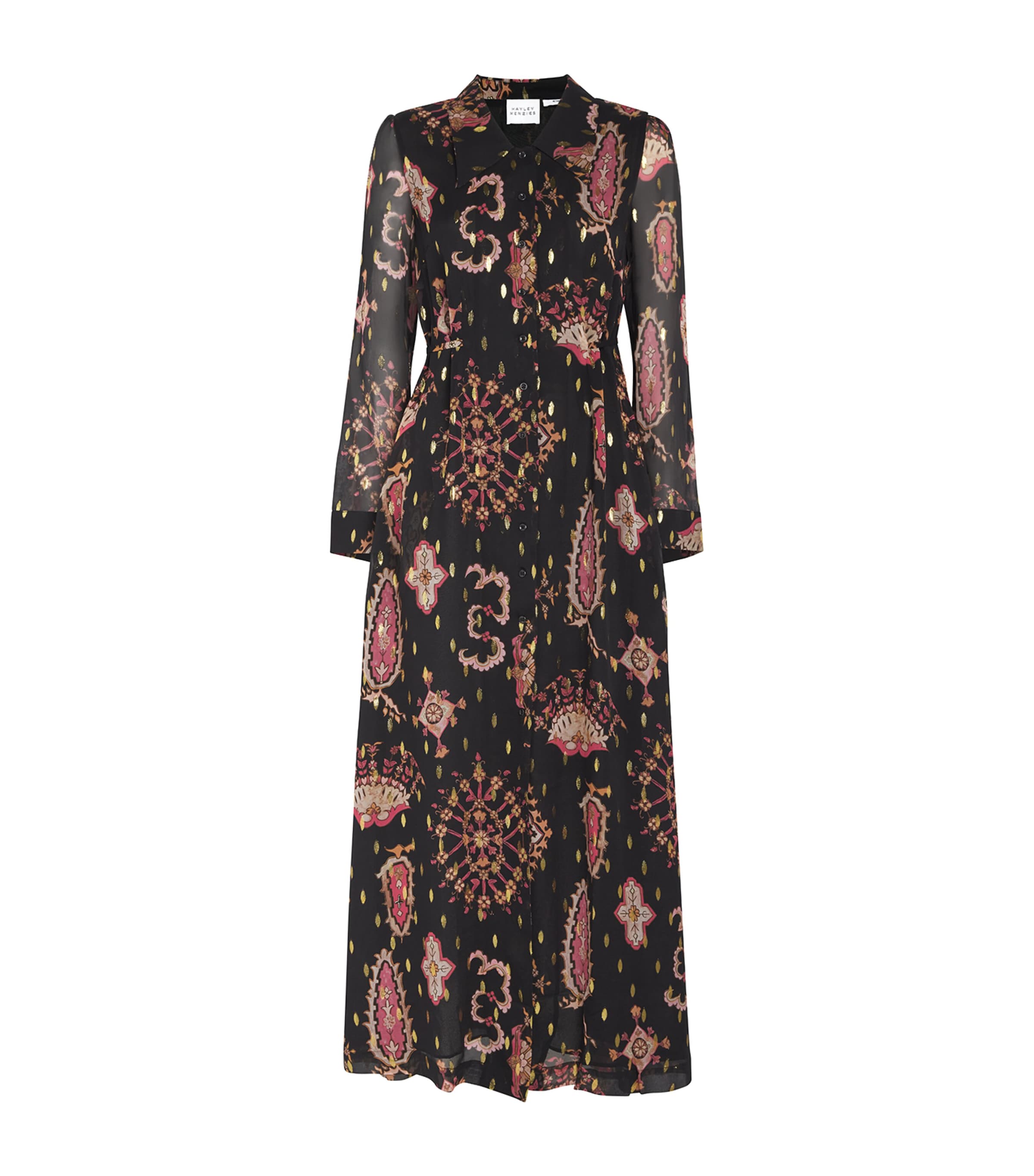 Hayley Menzies Silk Dylan Midi Dress In Black