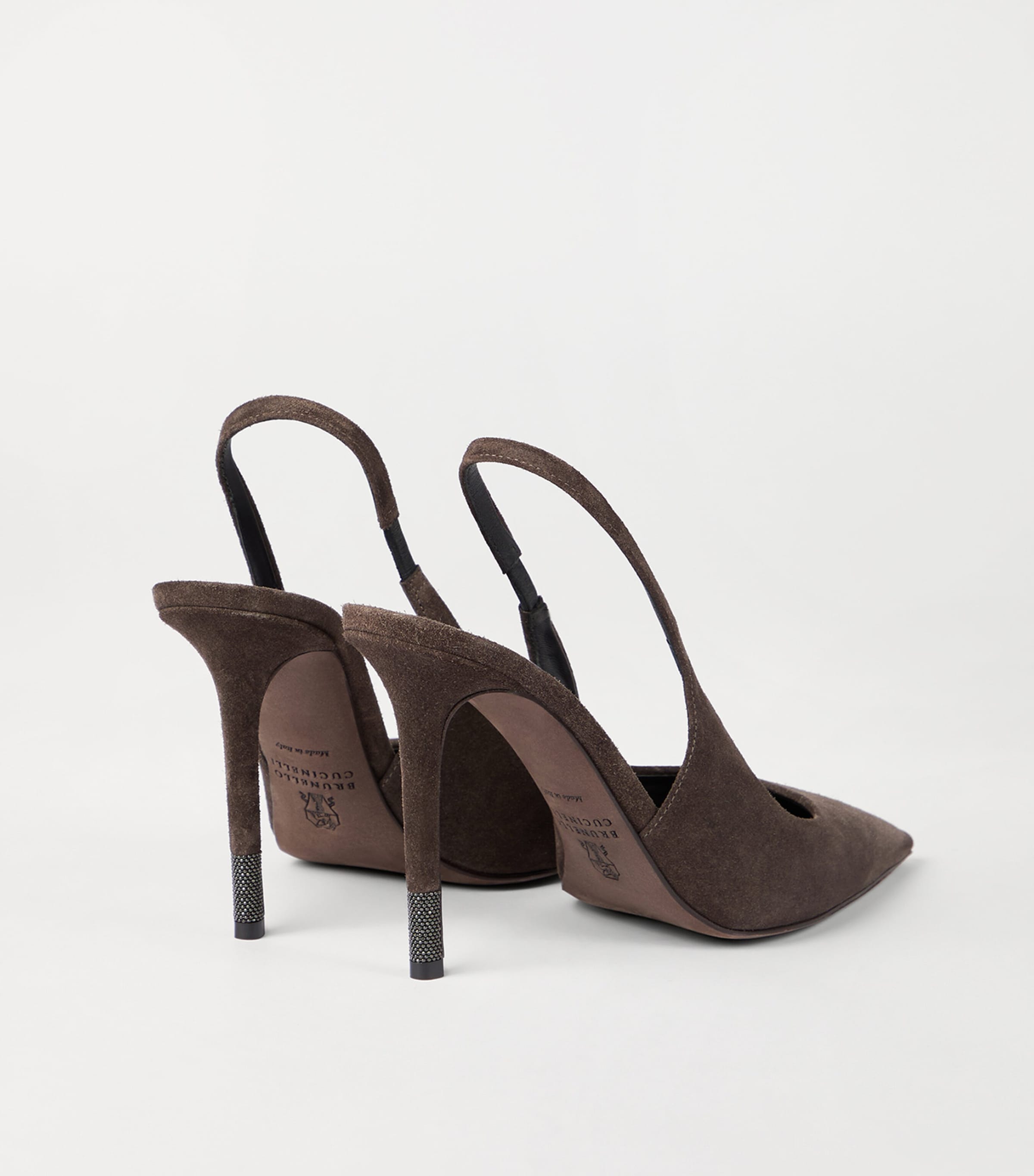 Suede Monili-Detail Slingback Pumps C7284 Image 3