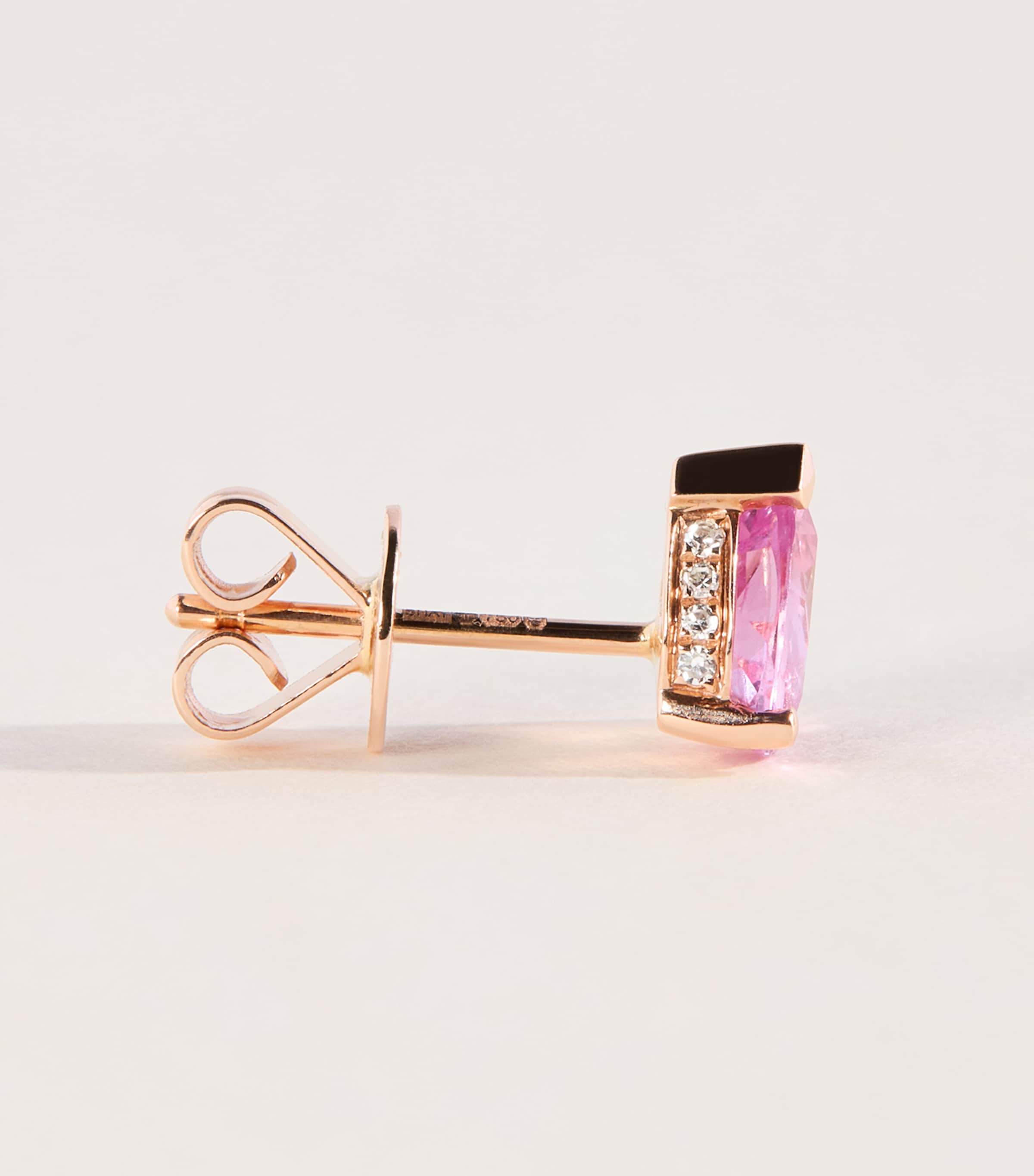 SHAY Rose Gold, Diamond and Sapphire Teardrop Halo Stud Earrings Rose Gold Image 3