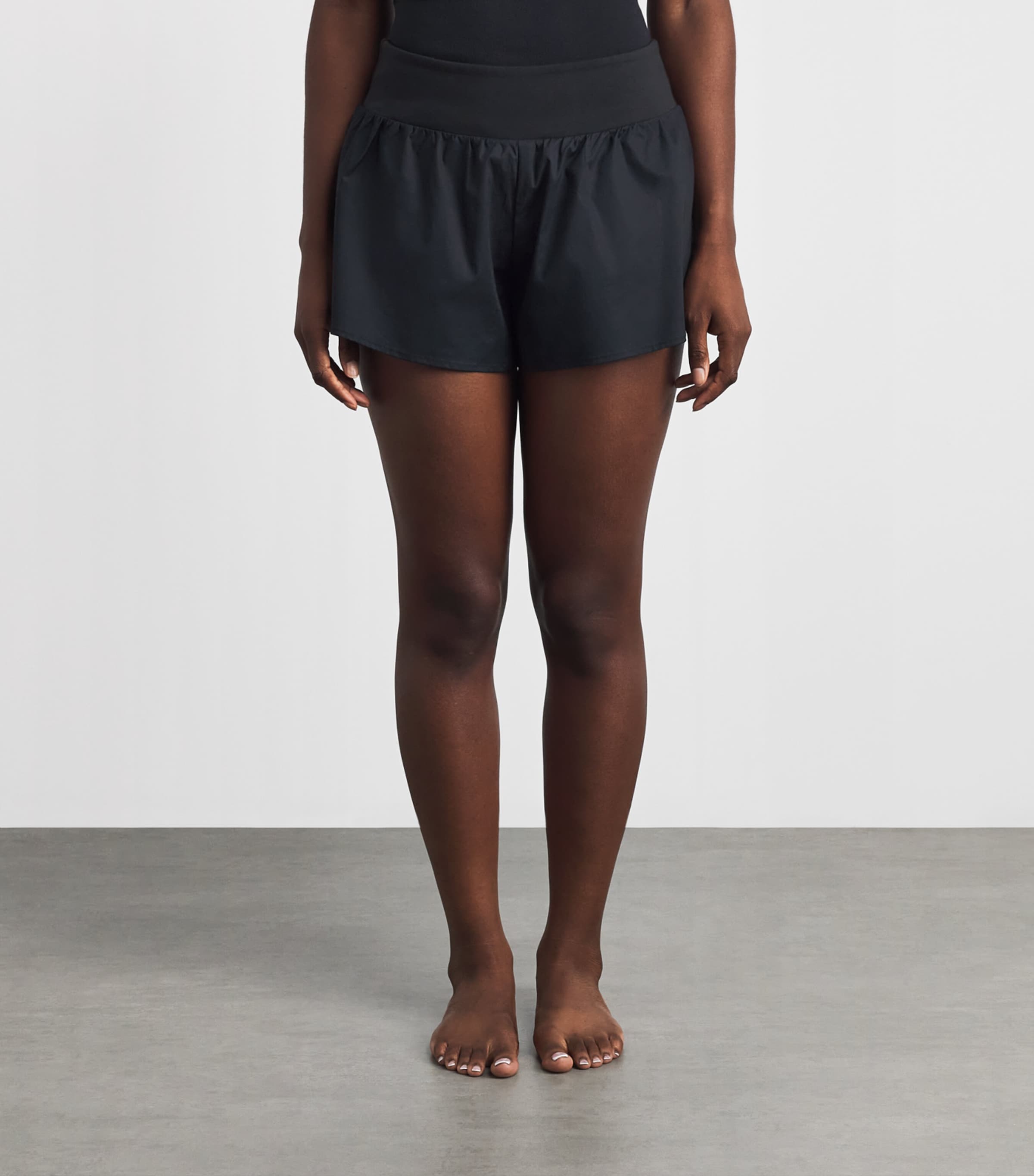 Skims Womens Cotton Flutter Shorts Onyx Image 4