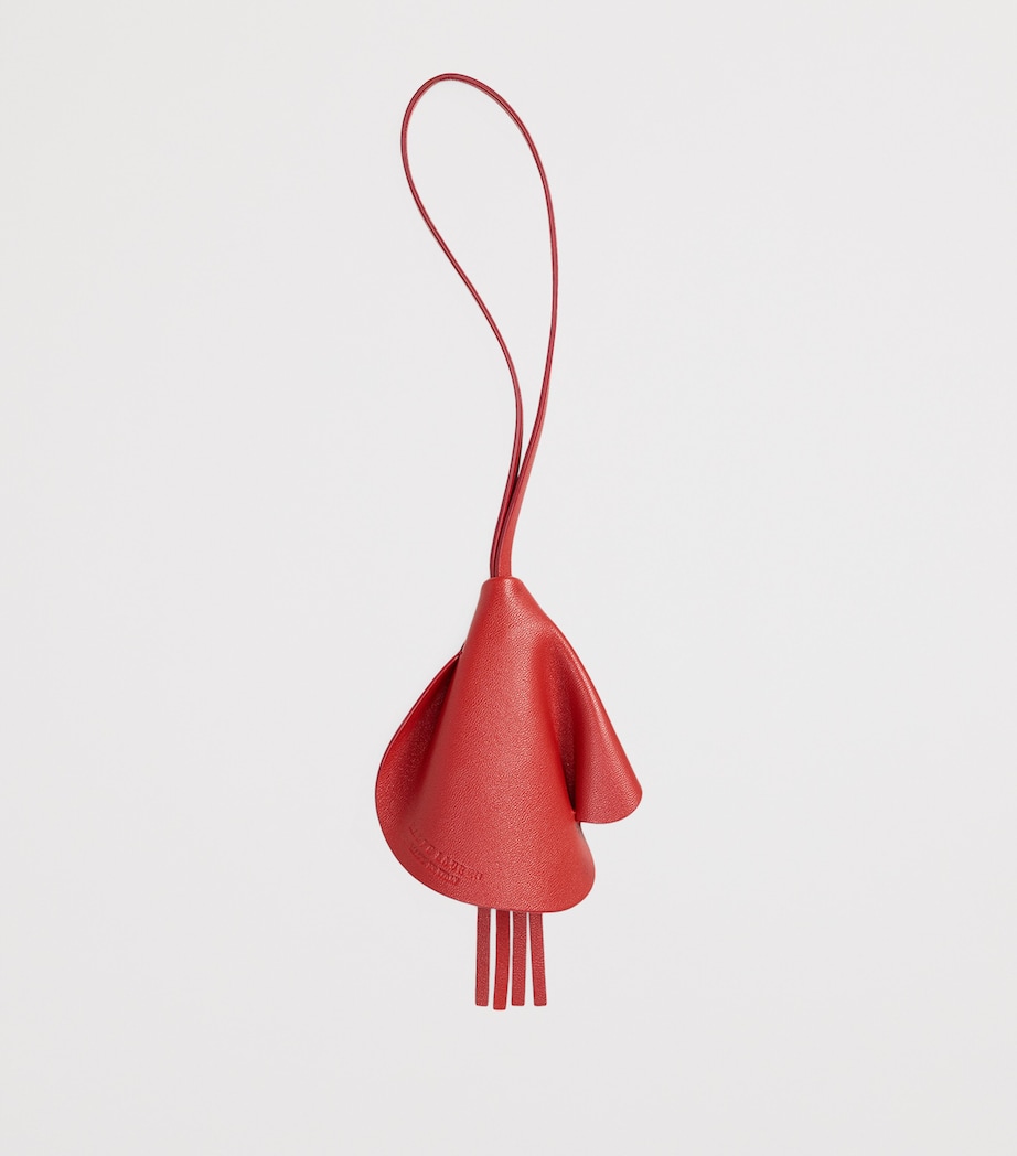 Ralph Lauren Collection Lambskin Floral Bag Charm Red Image 3