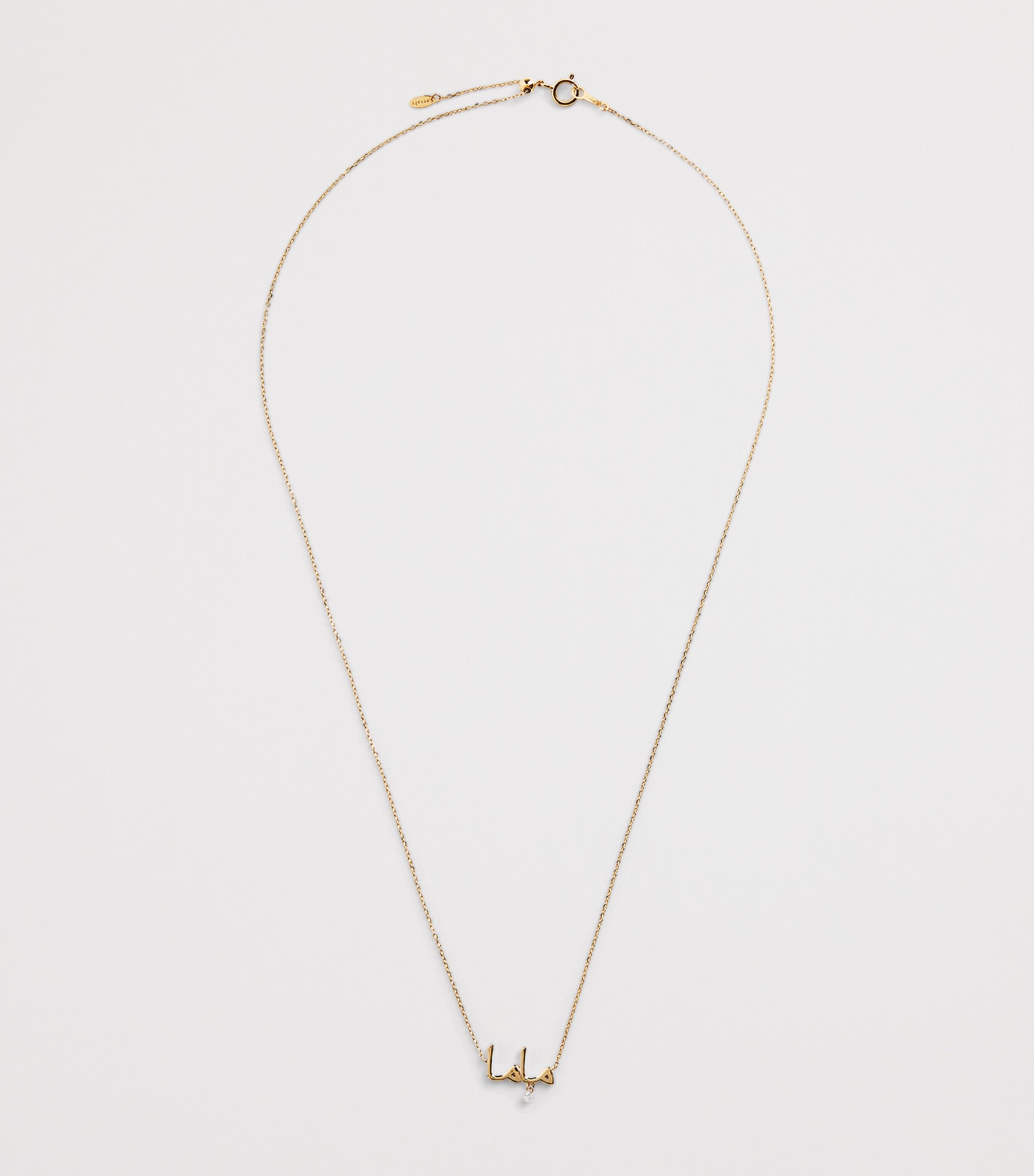 Persée Yellow Gold and Diamond Around the Words Mama Necklace Yellow Gold Image 3