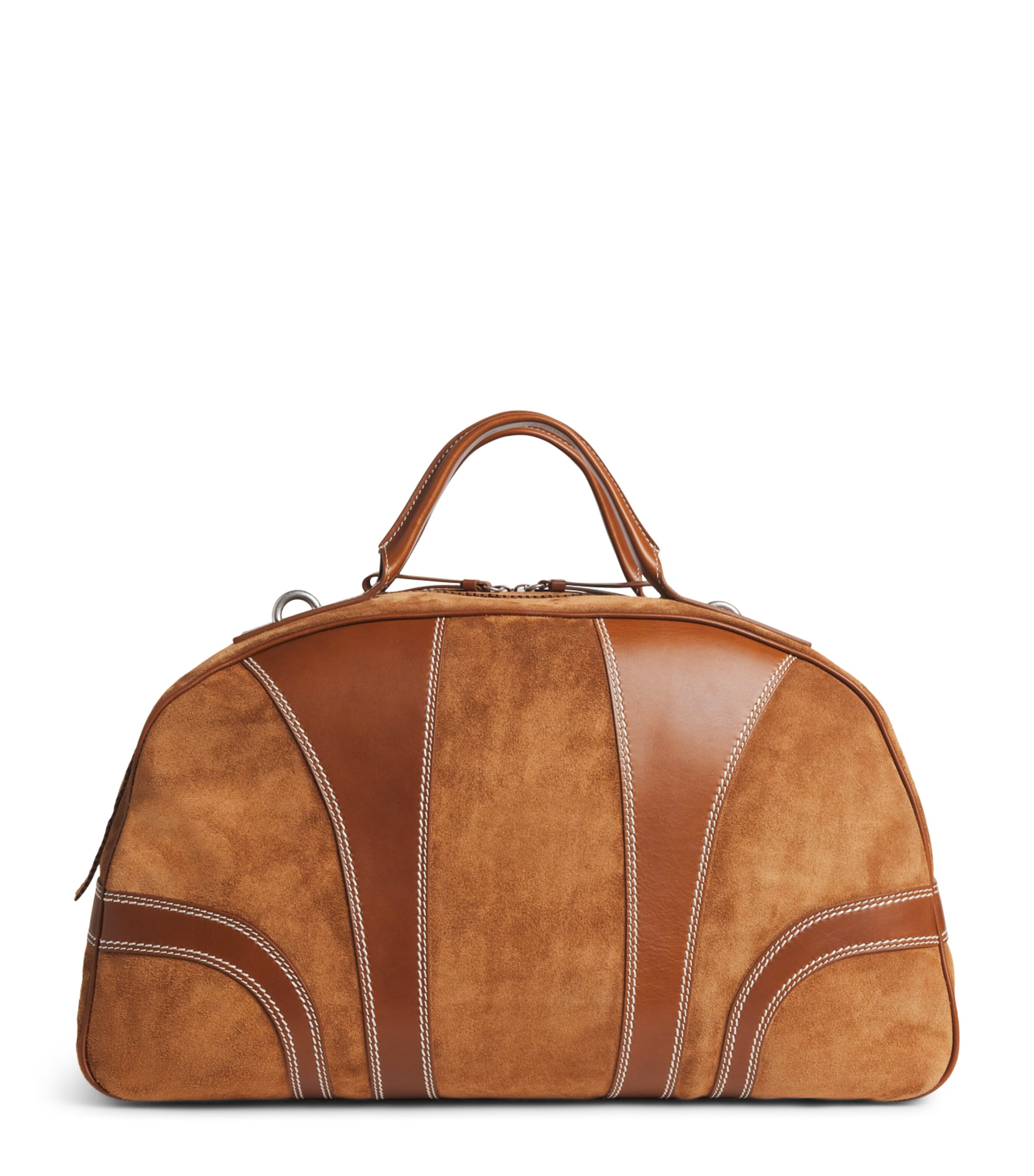 DRIES VAN NOTEN Leather-Suede Duffle Bag Tan Image 1