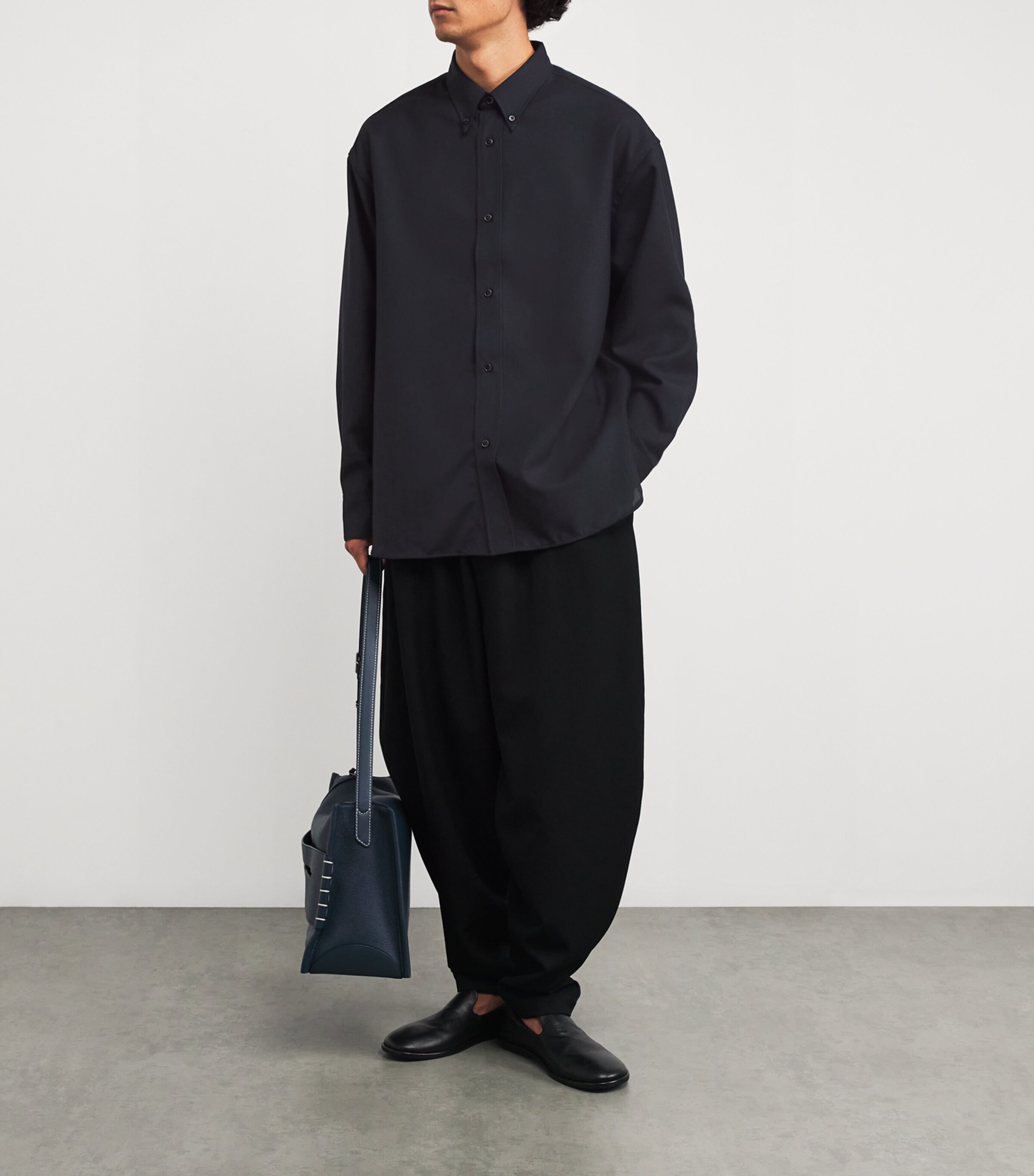 Heritage Wool Oversized Jude Shirt DARKEST NAVY Image 2