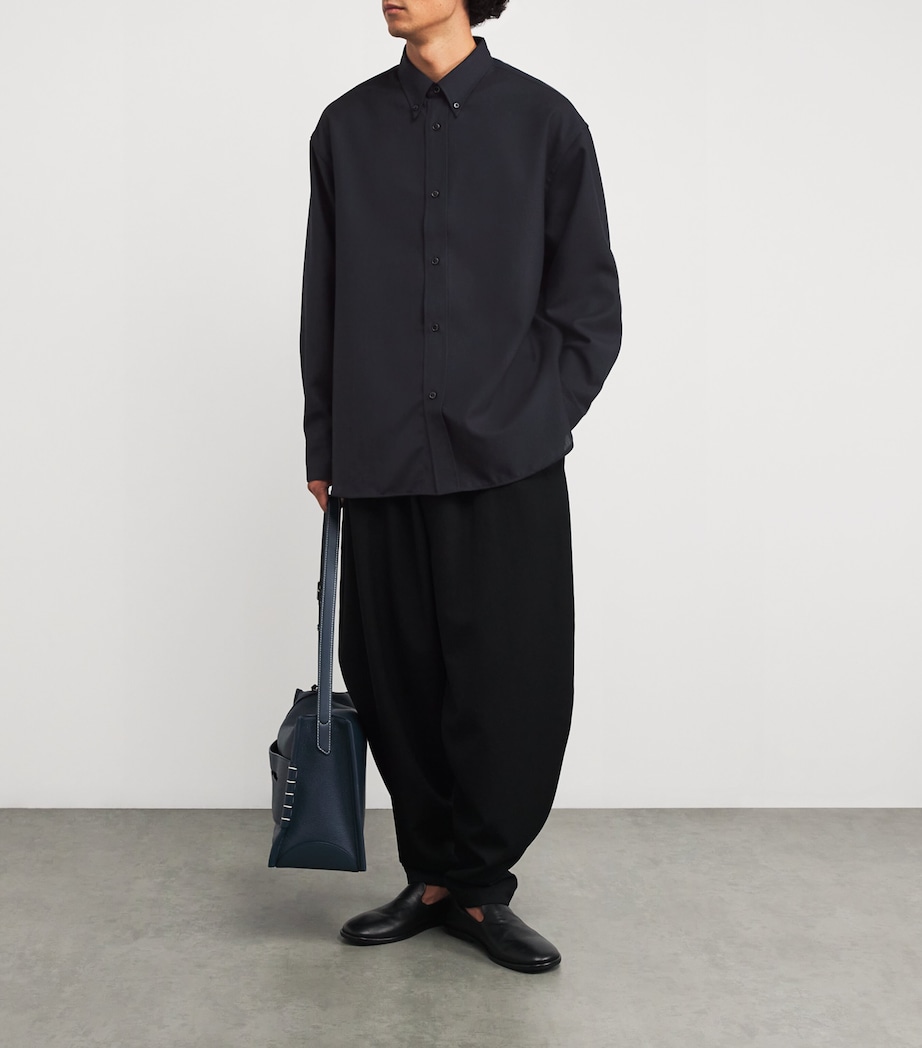 Heritage Wool Oversized Jude Shirt DARKEST NAVY Image 2
