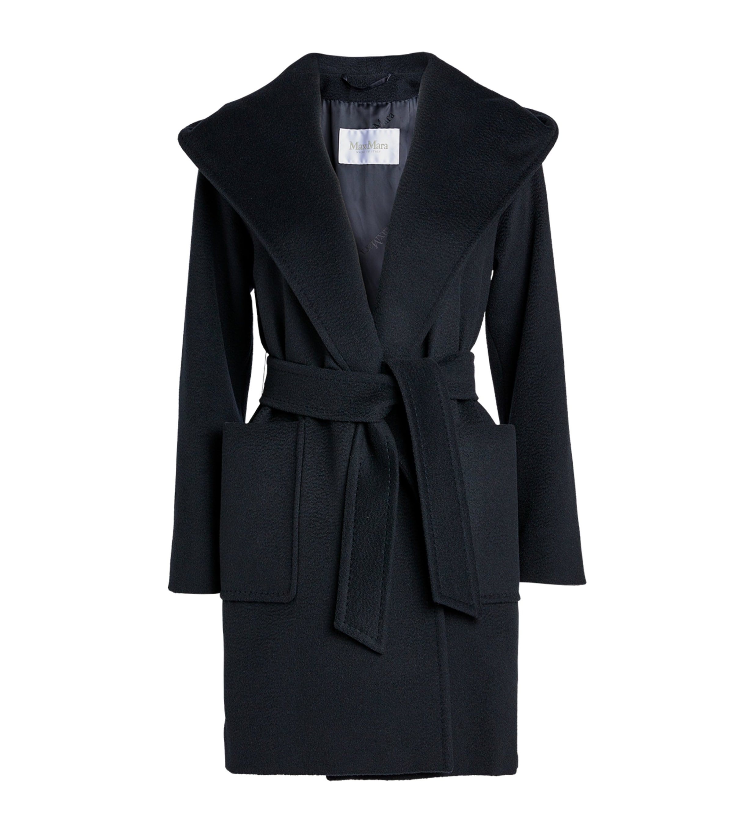 Max Mara Rialto Hooded Coat In Blue