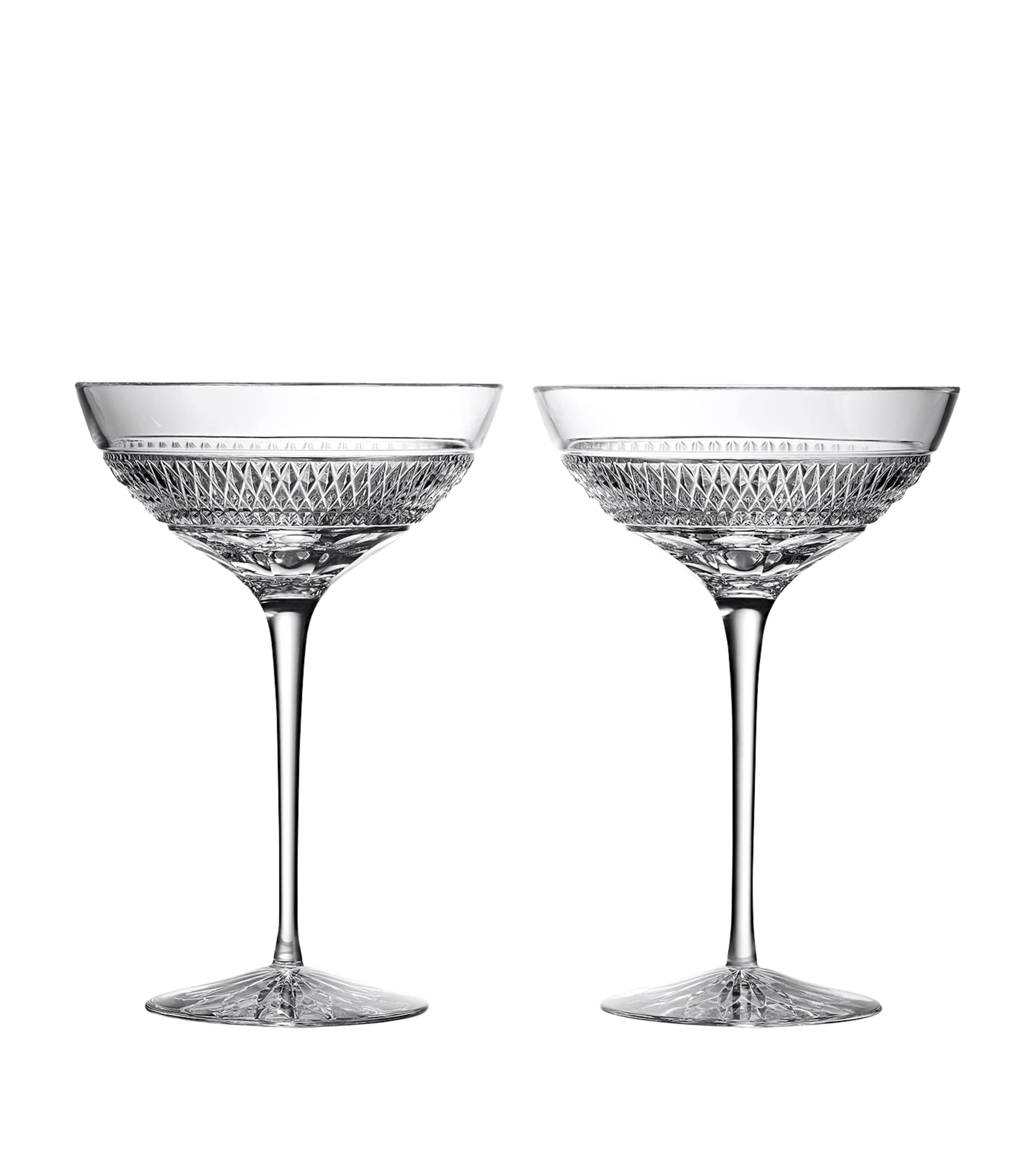 Waterford Set Of 2 Crystal Copper Coast Coupe Glasses In Clear