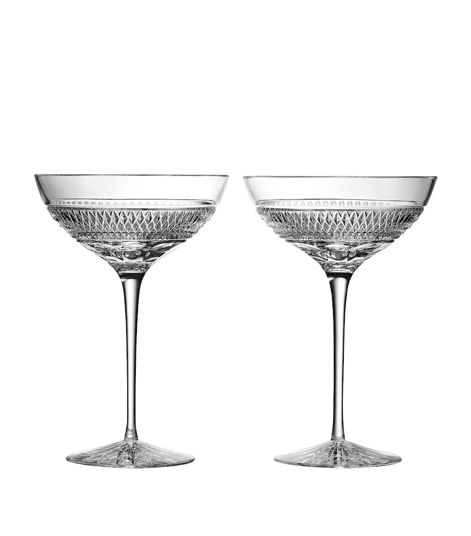 Set of 2 Crystal Copper Coast Coupe Glasses CLEAR Image 1