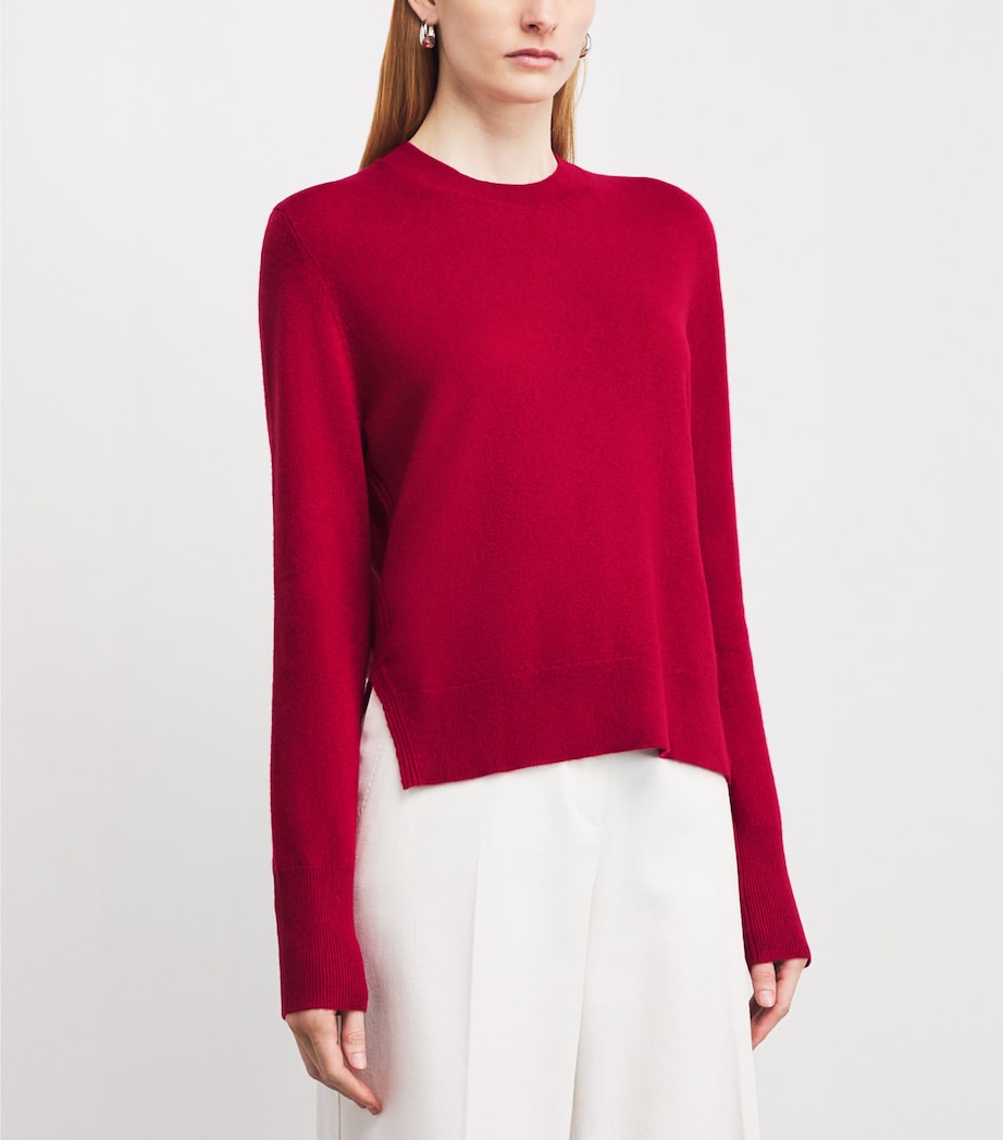 Wool-Cashmere Crew-Neck Sweater 621 CHILI Image 3