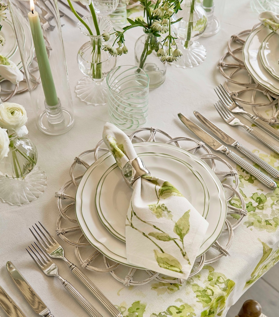 x Mary-Clare The Hydrangea Tablecloth (235cm x 335cm) WHITE/ GREEN Image 3