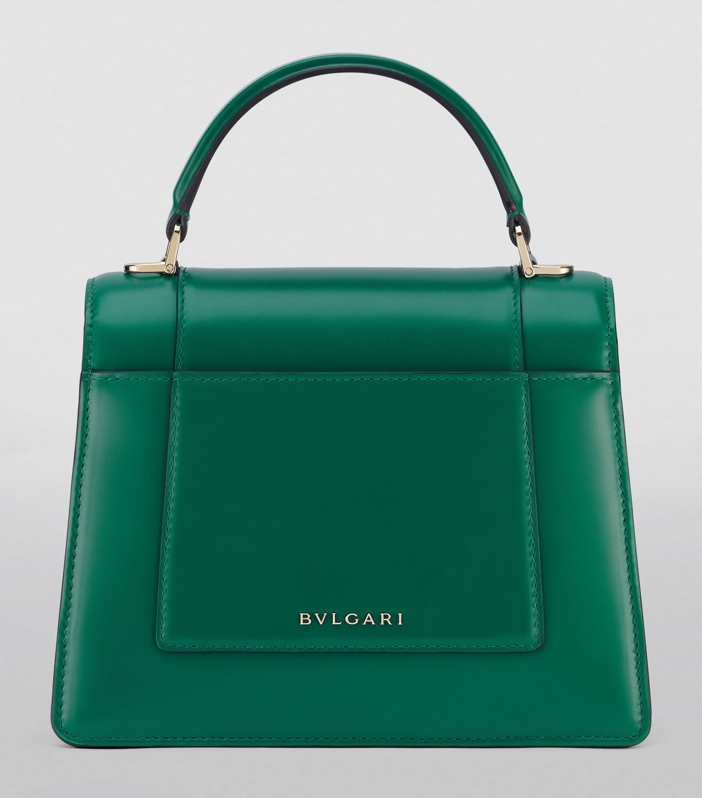 Leather Serpenti Forever Top-Handle Bag GREEN LIGHT Image 3