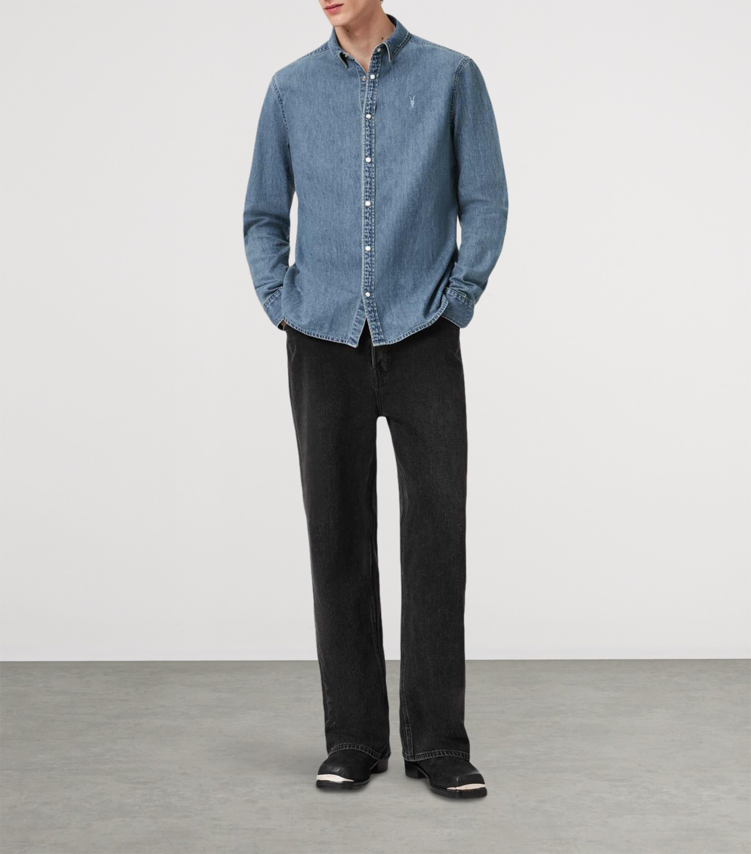 Organic Denim Gleason Shirt LIGHT INDIGO Image 2