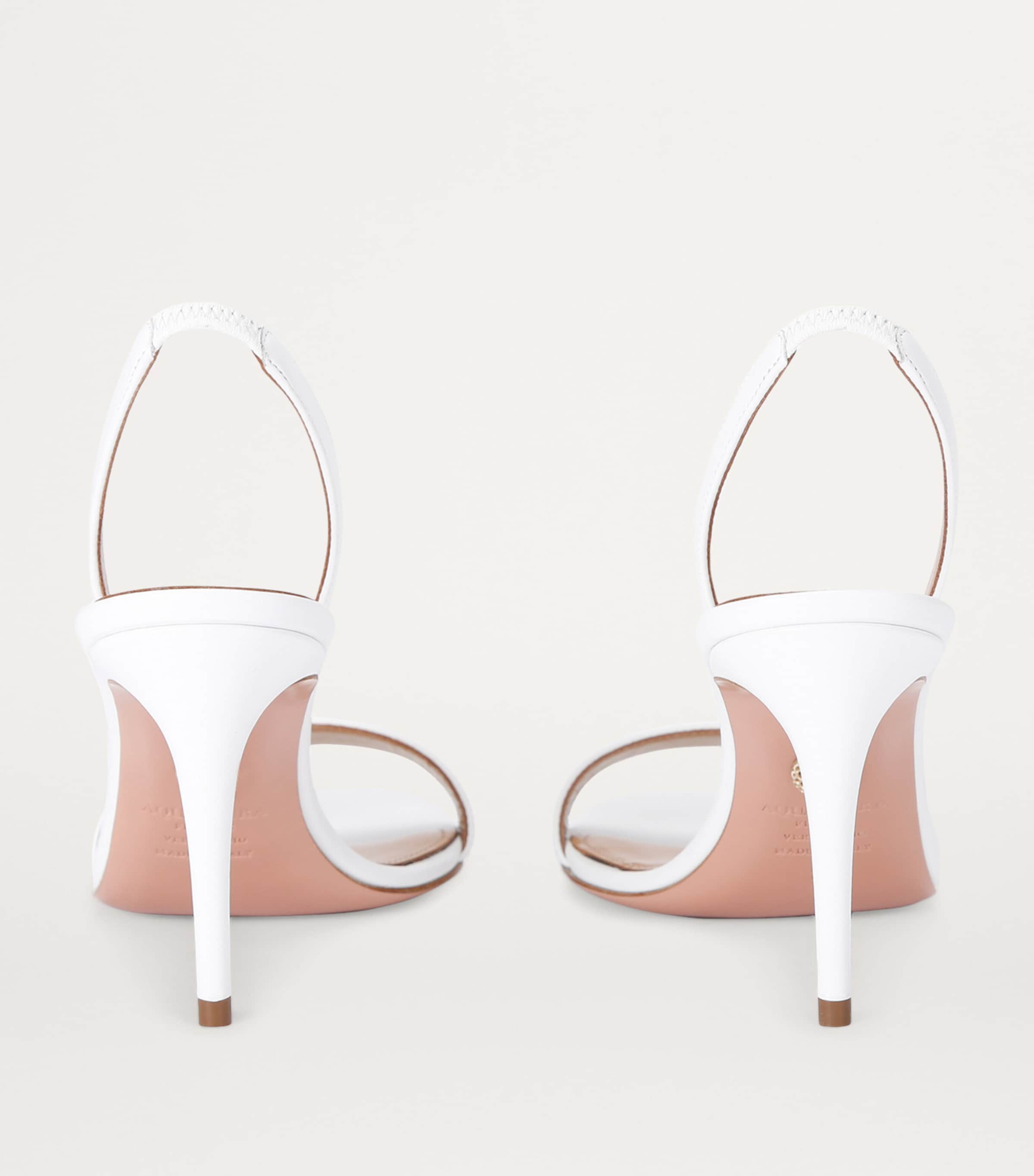 Aquazzura Leather So Nude Slingback Sandals 85 White Image 2