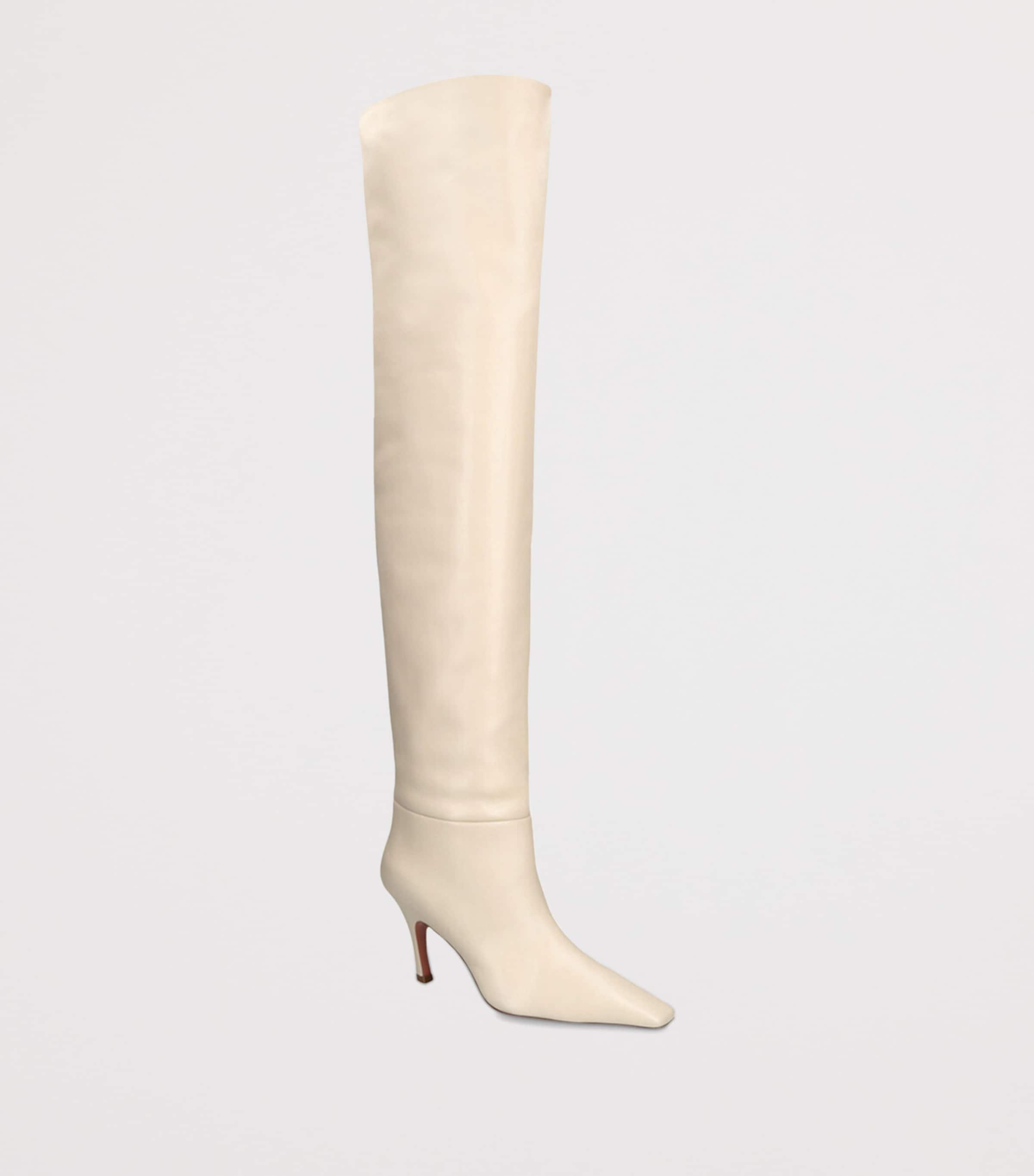Leather Jamie Over-The-Knee Boots 80 BONE Image 3