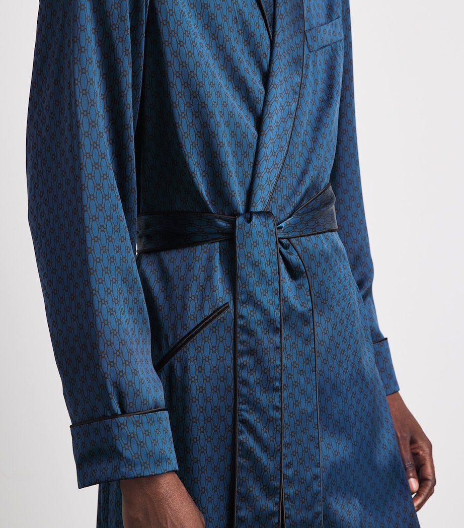 Olivia von Halle Mens Silk Twill Geometric Mescal Robe Orion Image 5