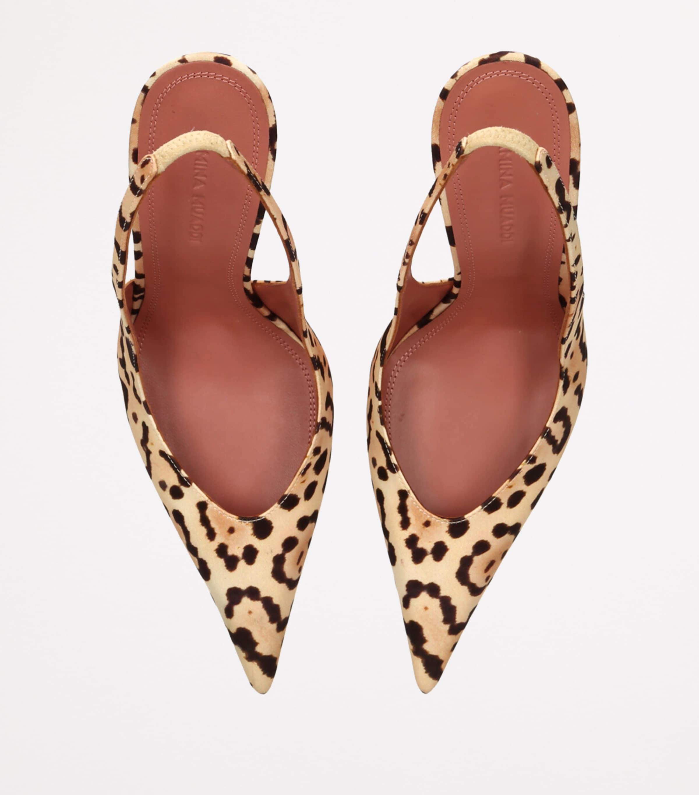 Satin Leopard Anok Slingback Pumps 105 DK.BRN COM Image 4