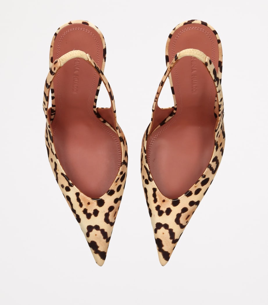 Satin Leopard Anok Slingback Pumps 105 DK.BRN COM Image 4