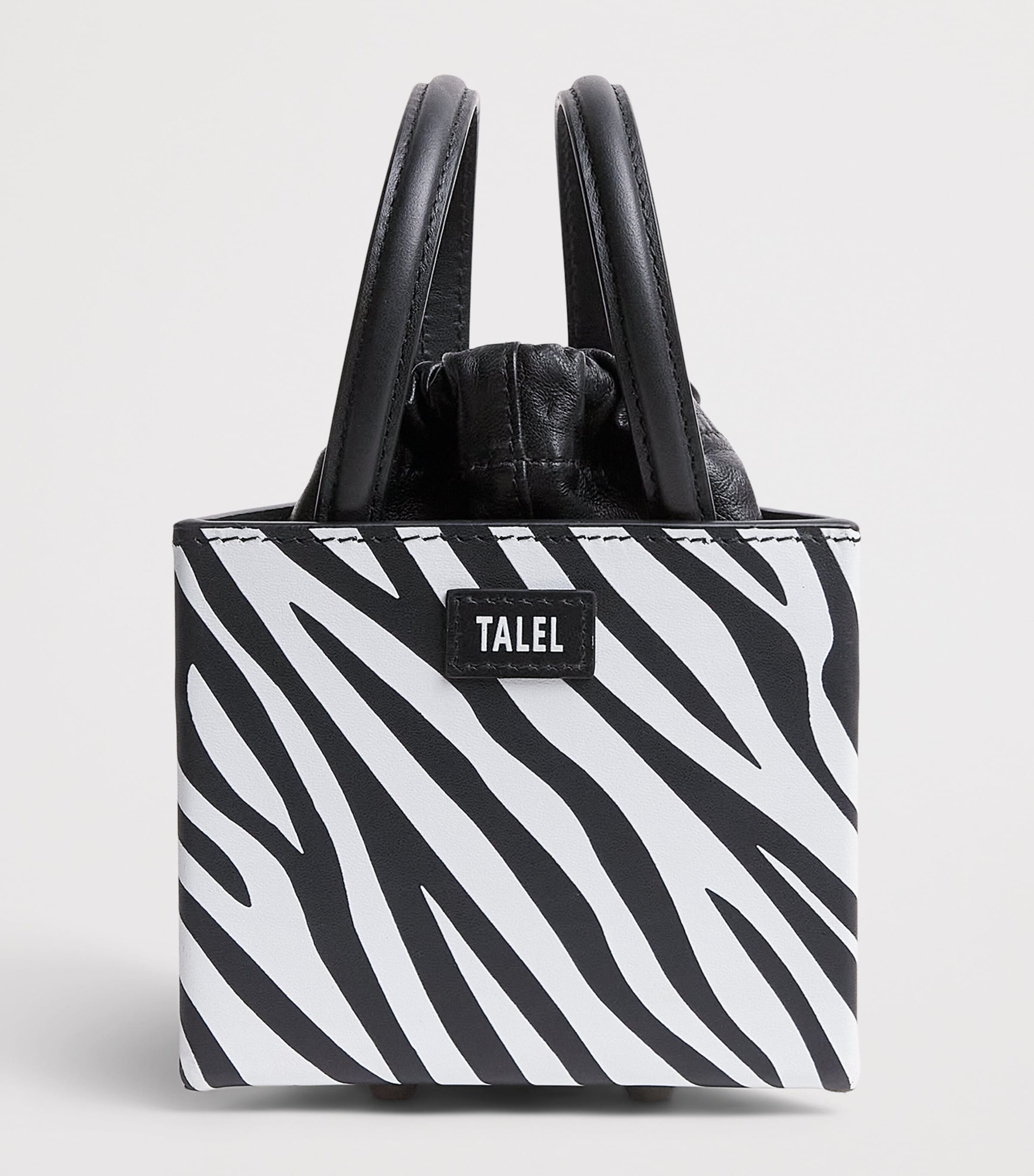 Talel Paris Small Leather Triangle Bag Zebra Image 3