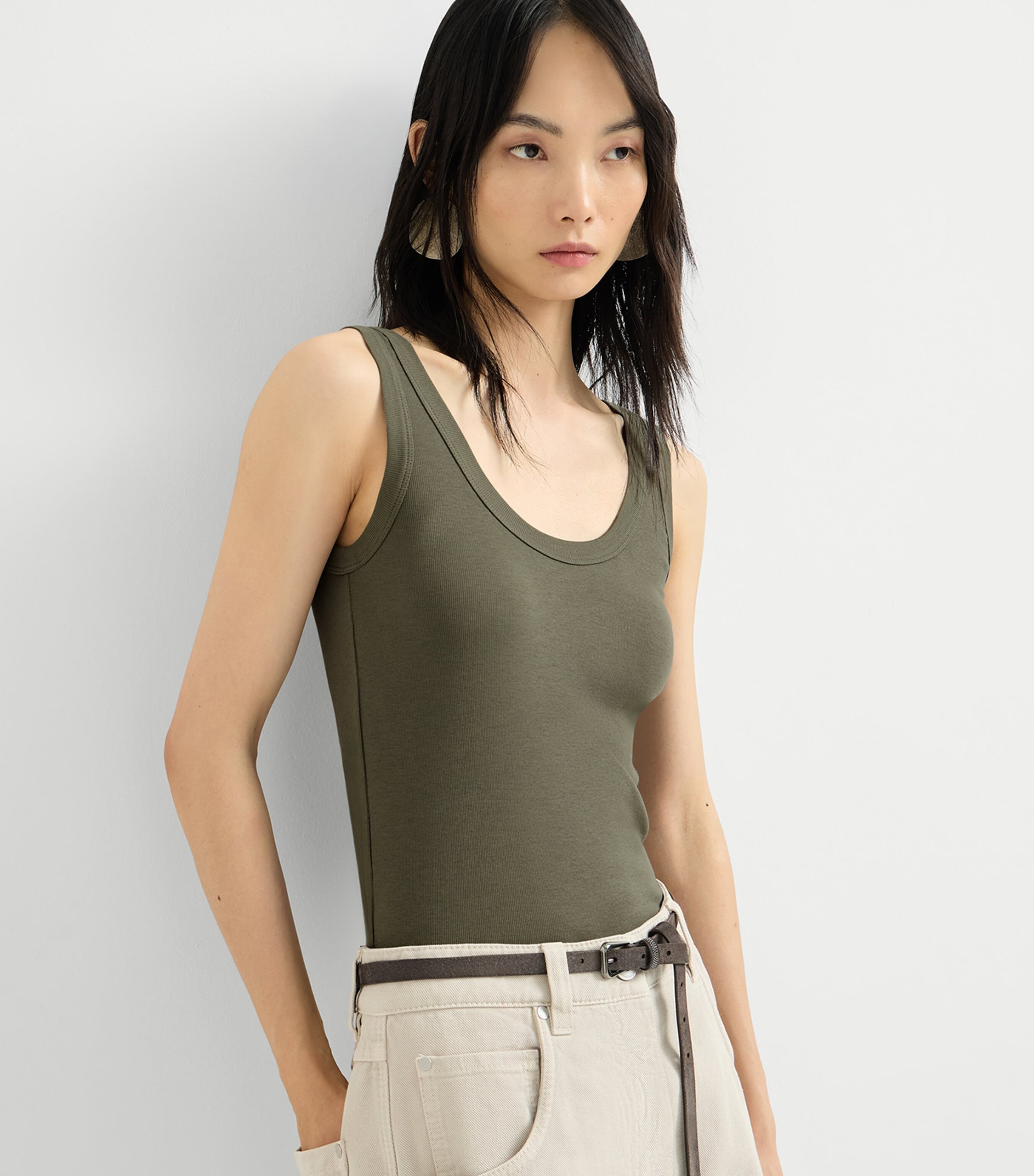 Brunello Cucinelli Womens Stretch-Cotton Tank Top Image 4