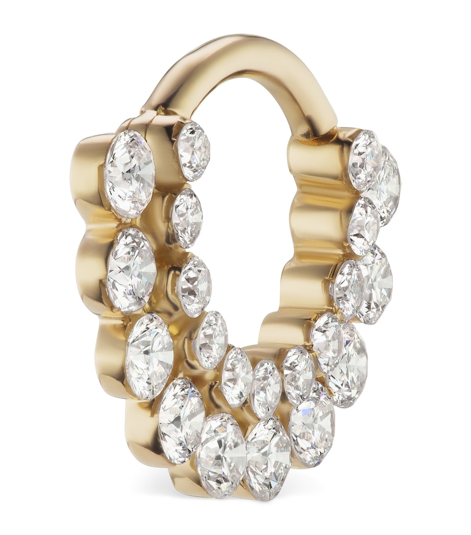 Yellow Gold Invisible Diamond Apsara Hoop Earring (6.5mm) YELLOW GOLD Image 2