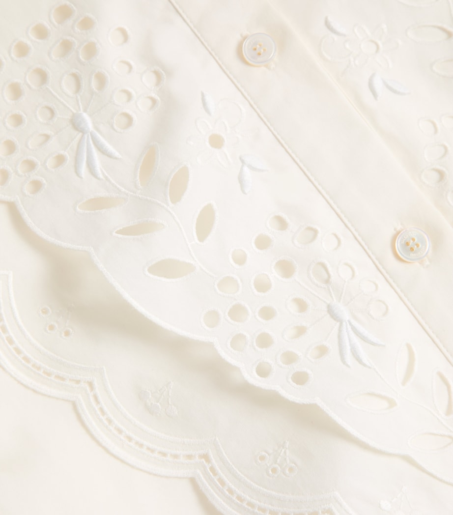 Valentino Womens Cotton Eyelet Lace Mini Dress Image 8