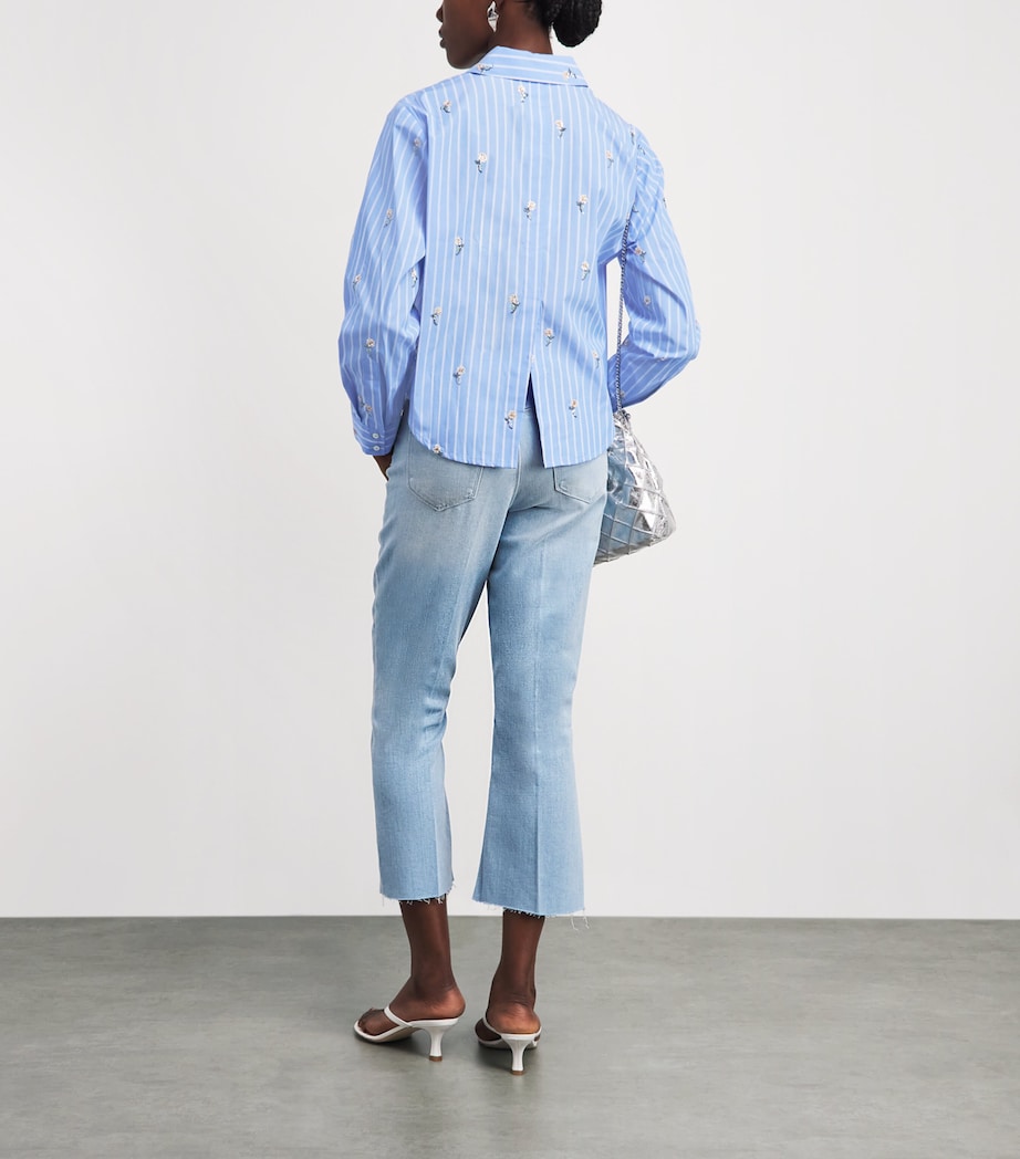 L'Agence Womens Sequinned Stripe Cosette Shirt Blu Strpe/squin Flwr Image 2