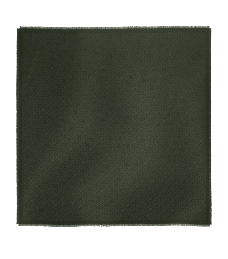 Silk-Wool C de Cartier Shawl GREEN Image 1