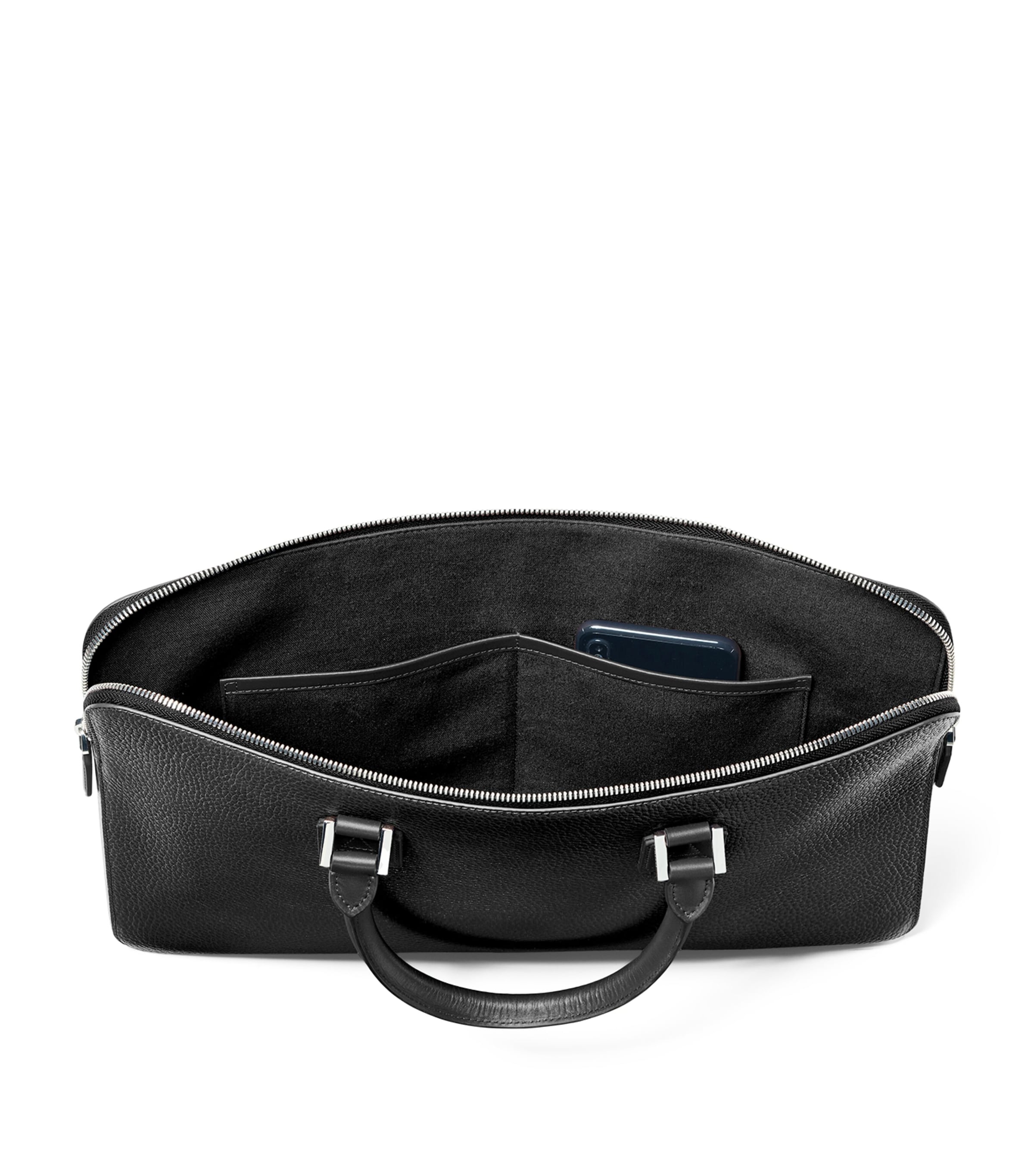 Leather Connaught Briefcase BLACK Image 3