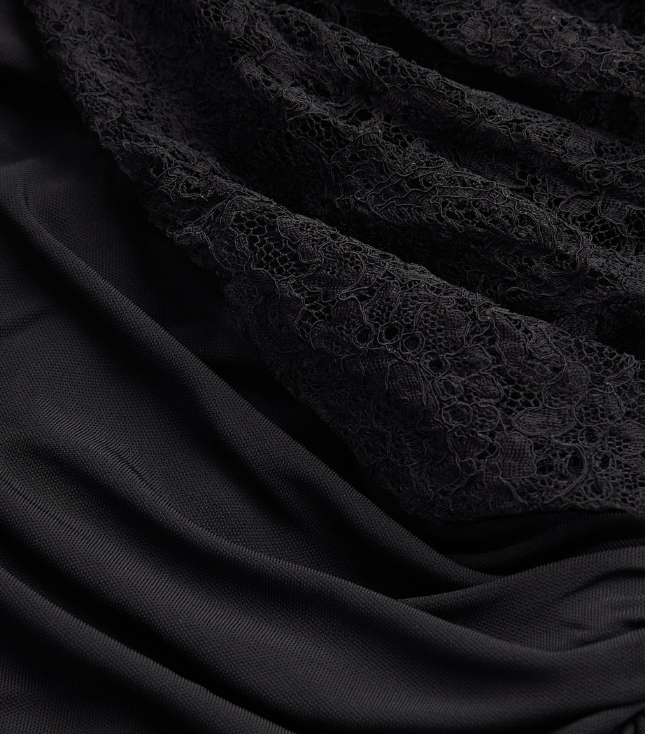 Lace-Bustier Strapless Salacia Gown BLACK Image 5