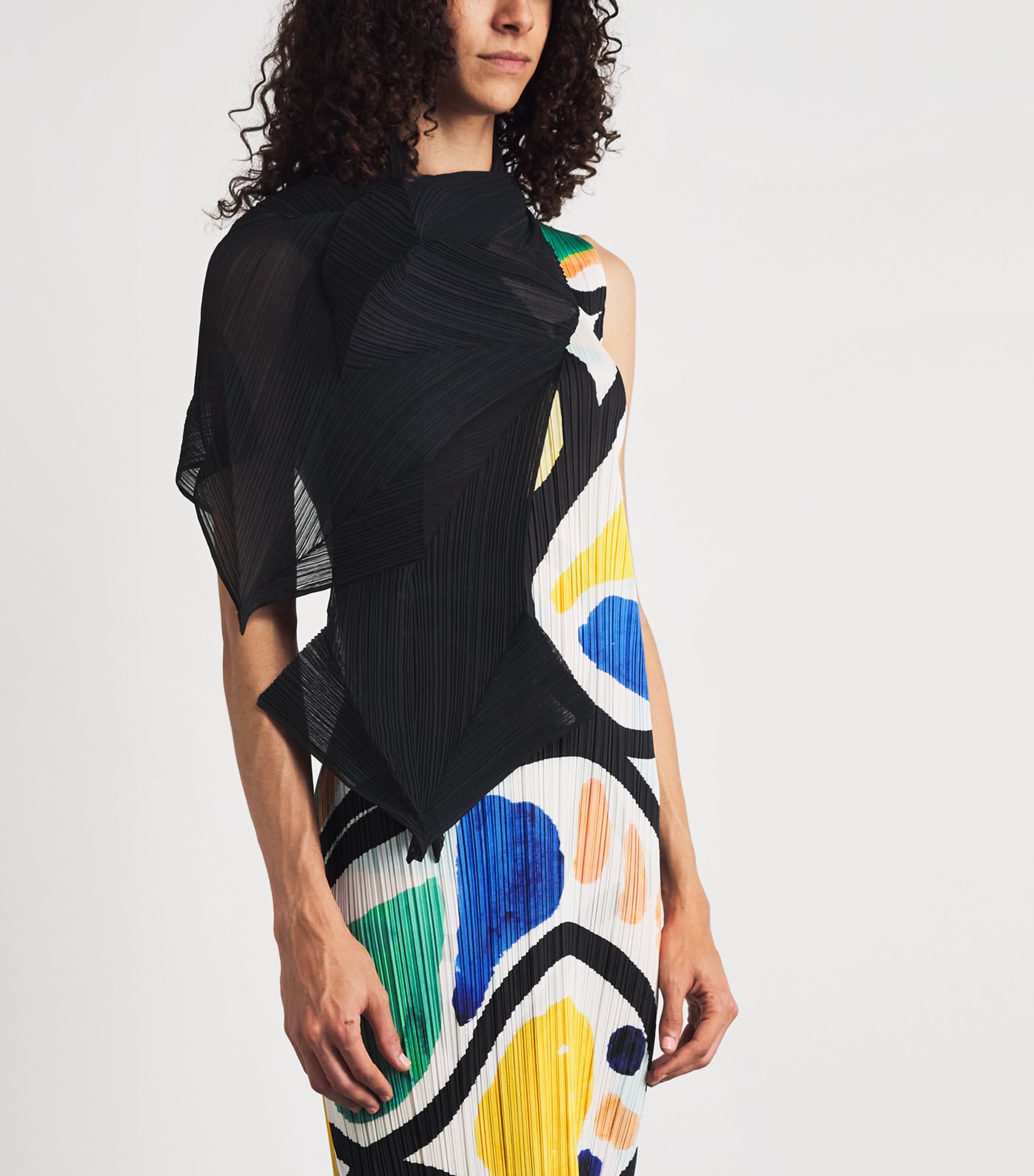 Pleats Please Issey Miyake Zigzag Scarf Black Image 2
