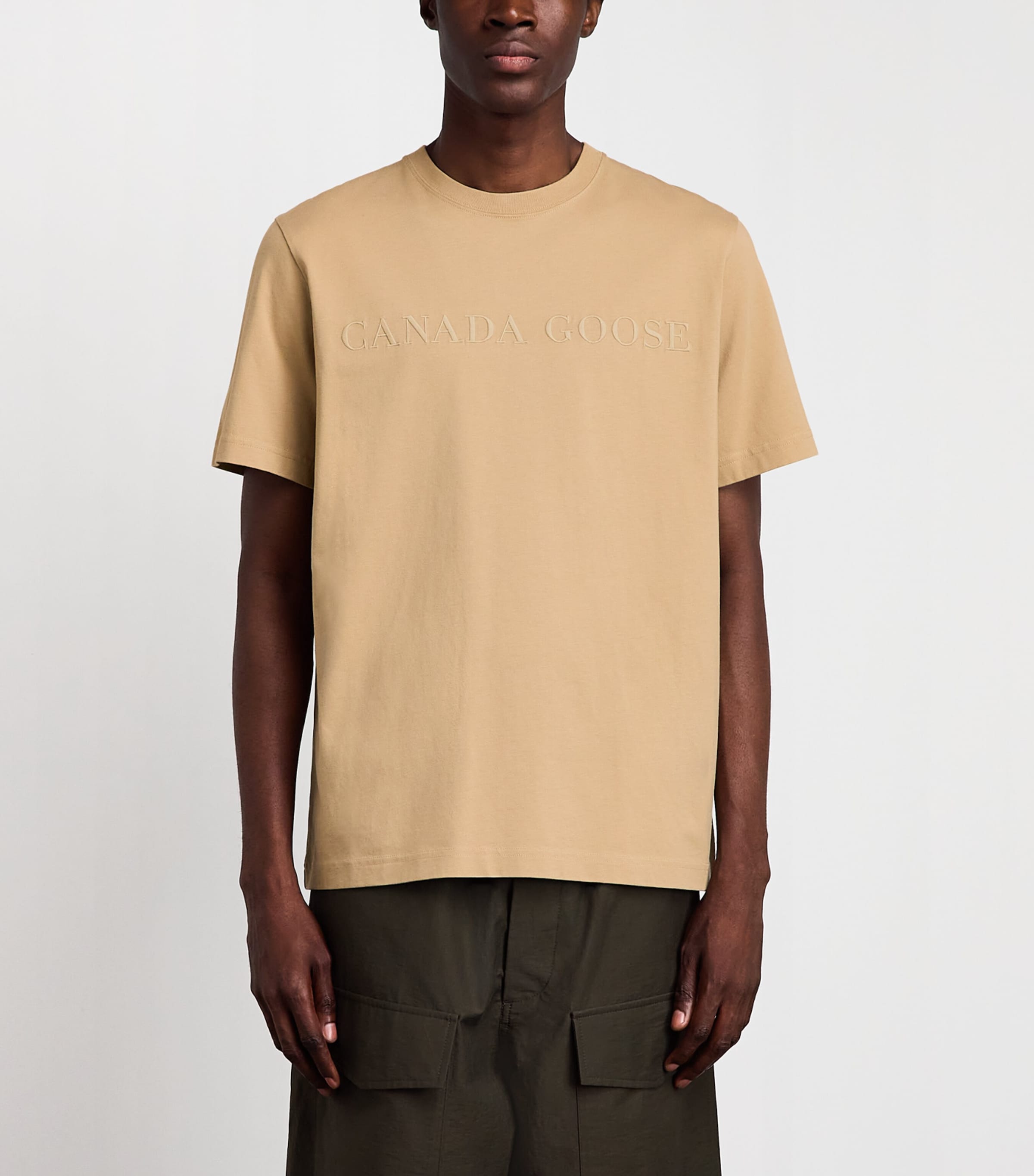 Canada Goose Mens Organic Cotton Vantage T-Shirt Ecru Beige Image 4