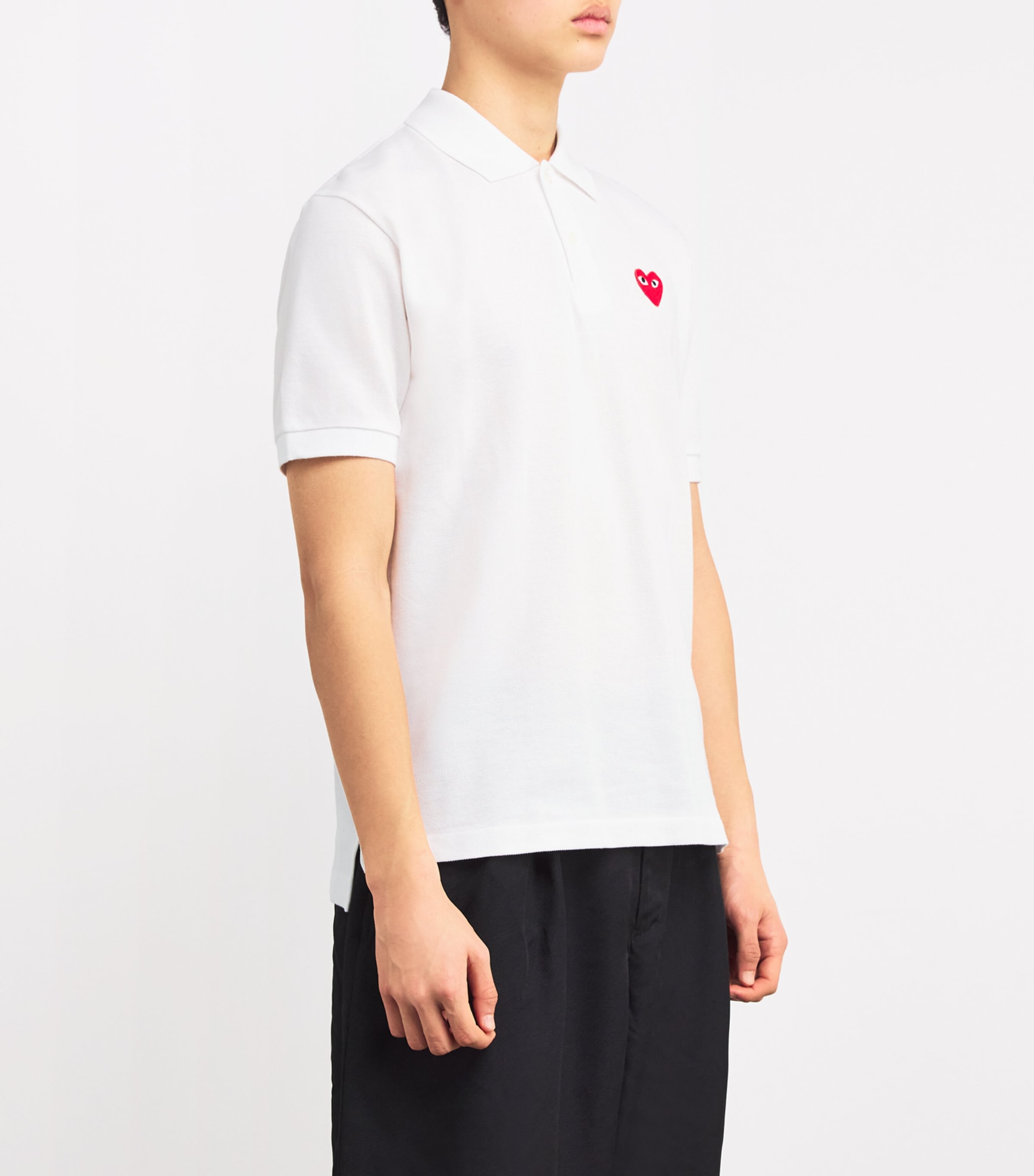 Heart Logo Polo Shirt WHITE Image 3
