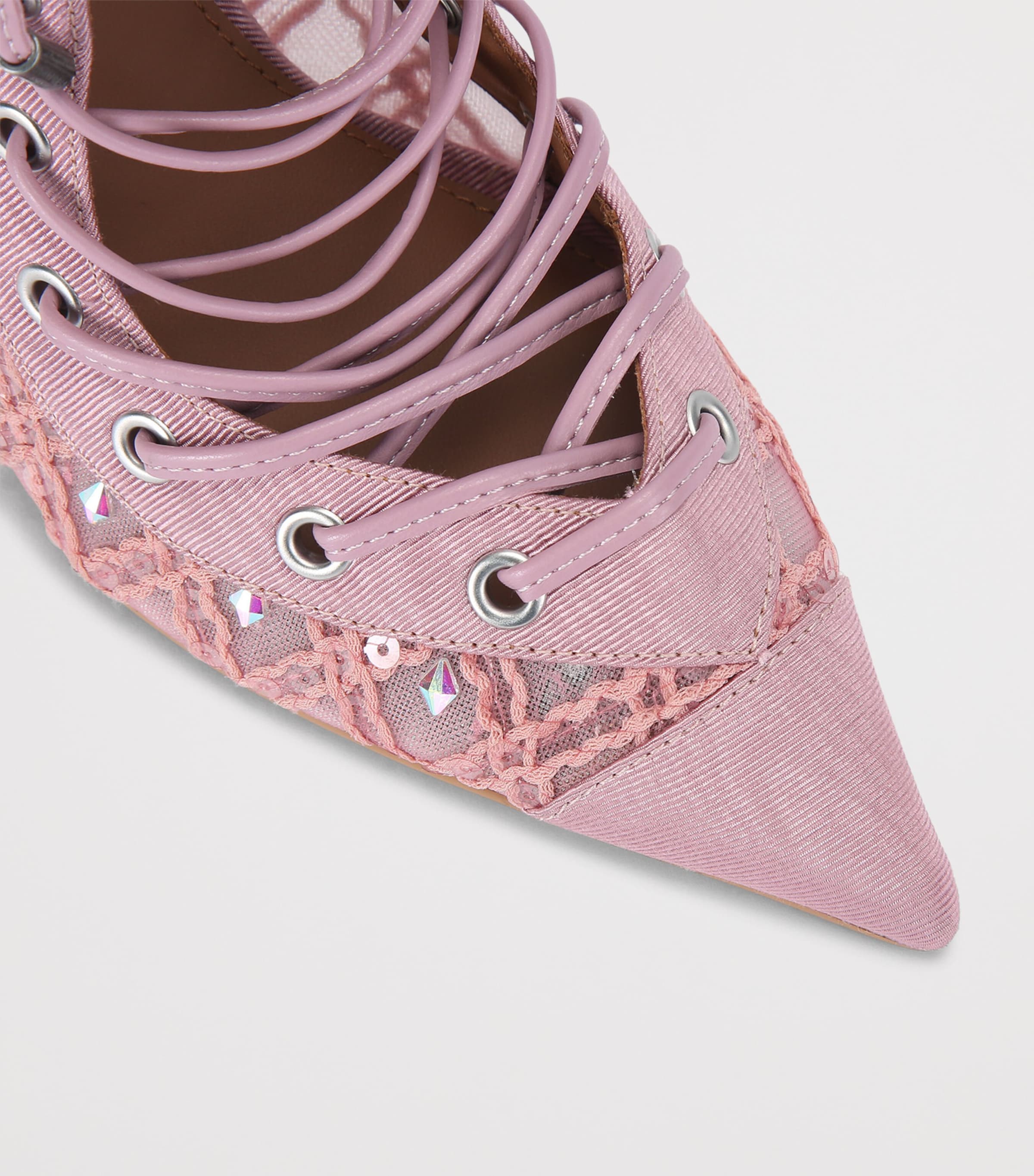 Embellished Mansion Corset Ankle Boots PALE PINK Image 3