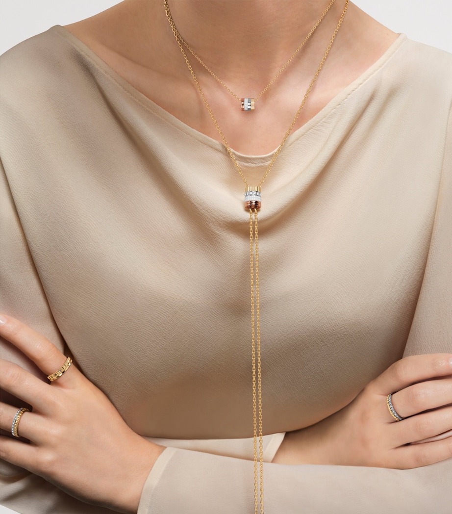 Mixed Gold and Diamond Quatre White Edition Necklace GOLD Image 2