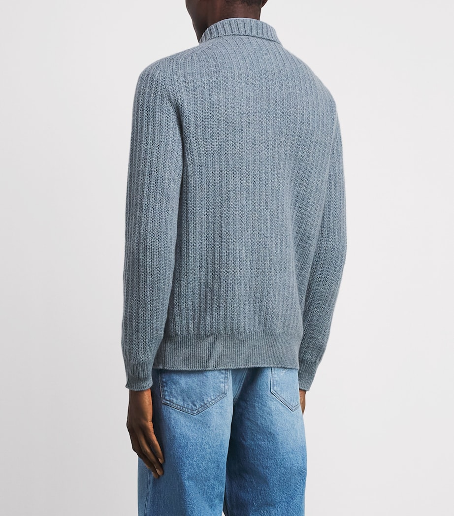 Maurizio Baldassari Mens Cashmere High-Neck Sweater Light Blue Image 5